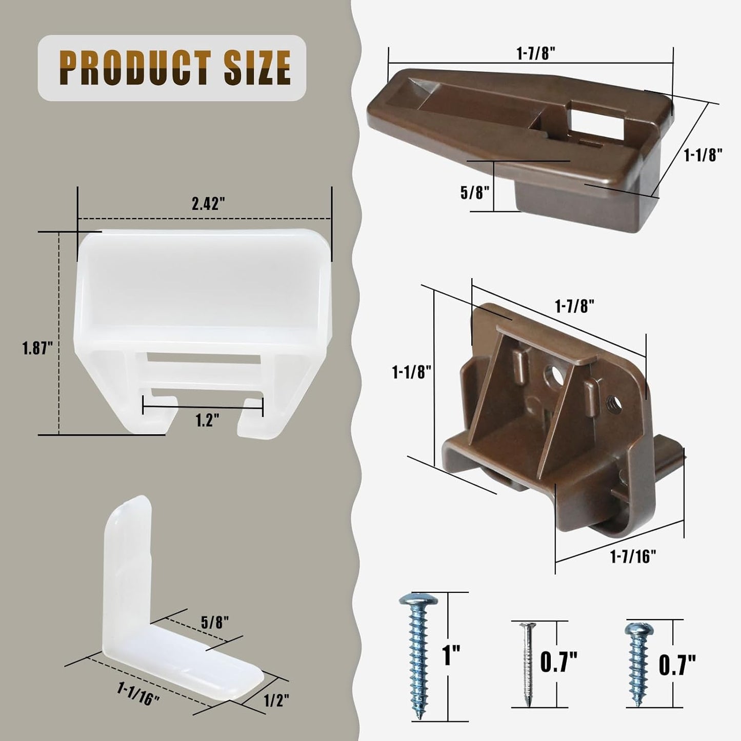 5 Set R 7321 Track Guide and Glides Replacement,Drawer kit Compatible with Kenlin Rite Trak 1 System, Drawer Hardware to Repair Furniture for Dressers, Hutches & Nightstand Systems -
