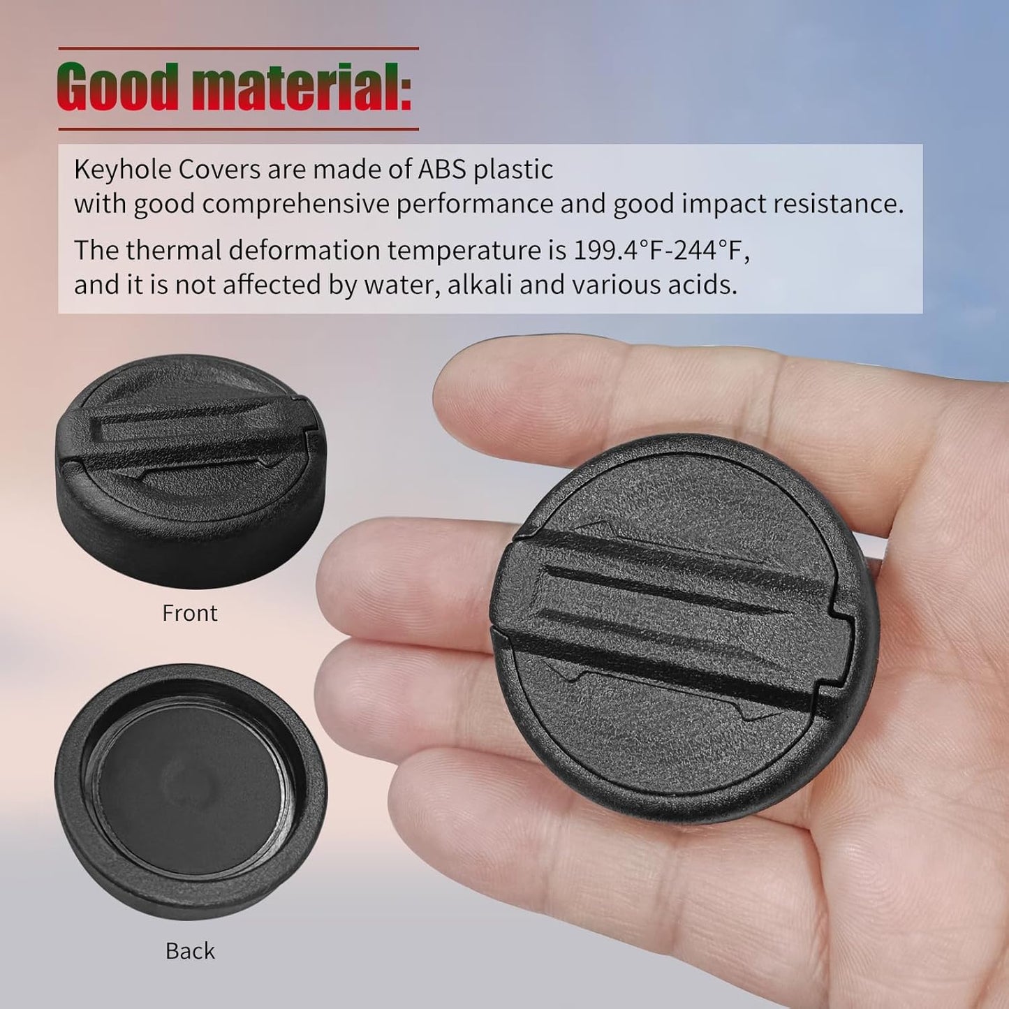 Magnet Keyhole Covers Compatible with Jeep Wrangler JL 4XE JK and Gladiator JT Front Door 2018-2025, Strong Magnetic Decor Cover, Gas Cap Key Hole Cover Doors Lock Protection -