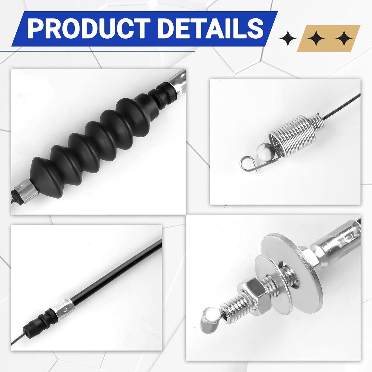Golf Cart Governor and Accelerator Cable Kit for Club Car DS 2004- Up Snap in Kawasaki FE290 Replace OEM 102336101 102336001 -