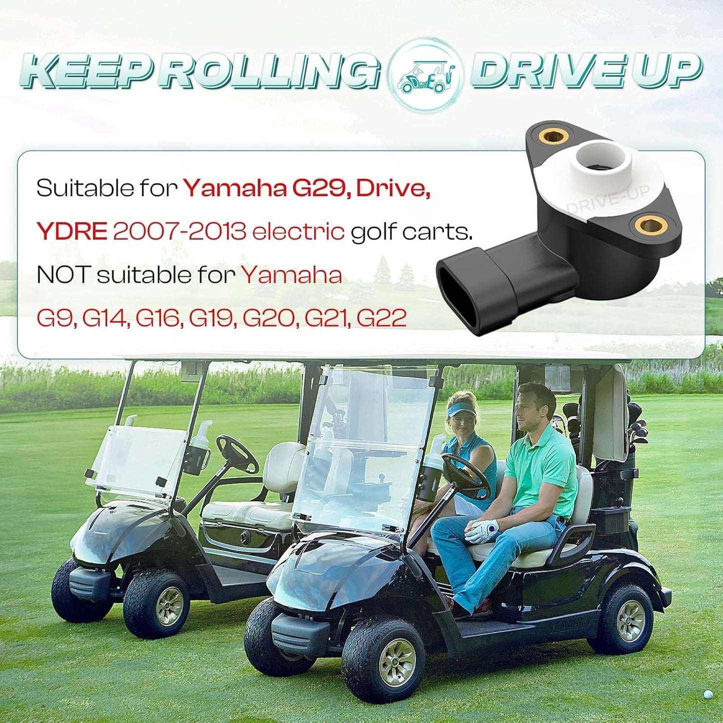 Golf Cart Throttle Position Sensor Accelerator Fits for Yamaha G29 YDRE 2007-2013 Carts, OEM JW2-H5885-00 -