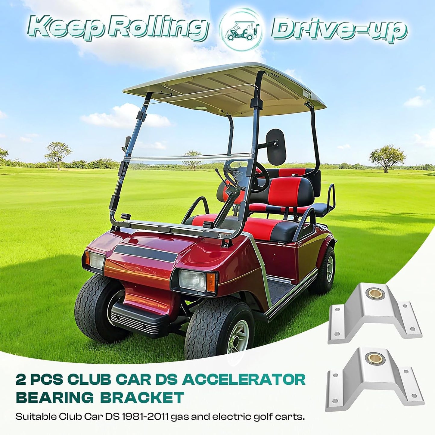 Golf Cart Accelerator Bearing Brackets for Club Car DS 1981-2011 Carts, Rod Bracket OEM 1011694 -