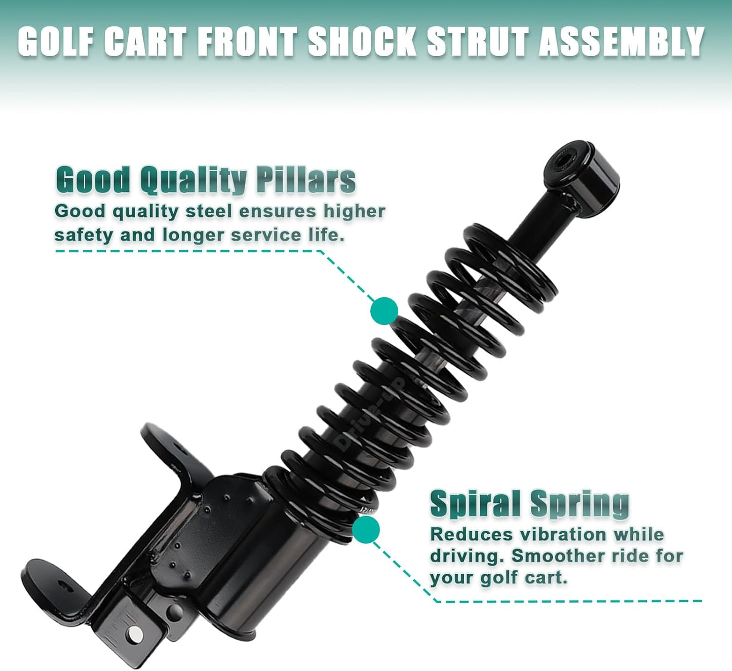 Golf Cart Front Shock Strut Assembly, EZGO Driver Side and Passenger Shocks Fits for RXV 2008-Up Carts, OEM 603024, 601246 -