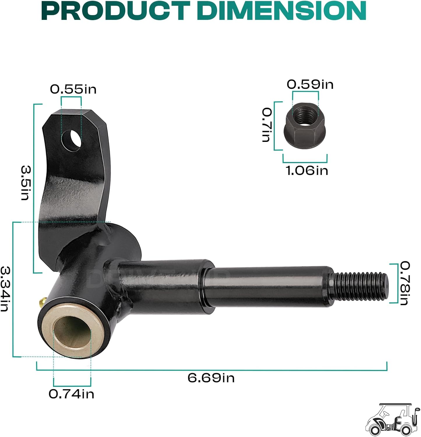 Drive-up Club Car Precedent Driver Side Spindle Assembly for 2004 -Up Golf Cart -