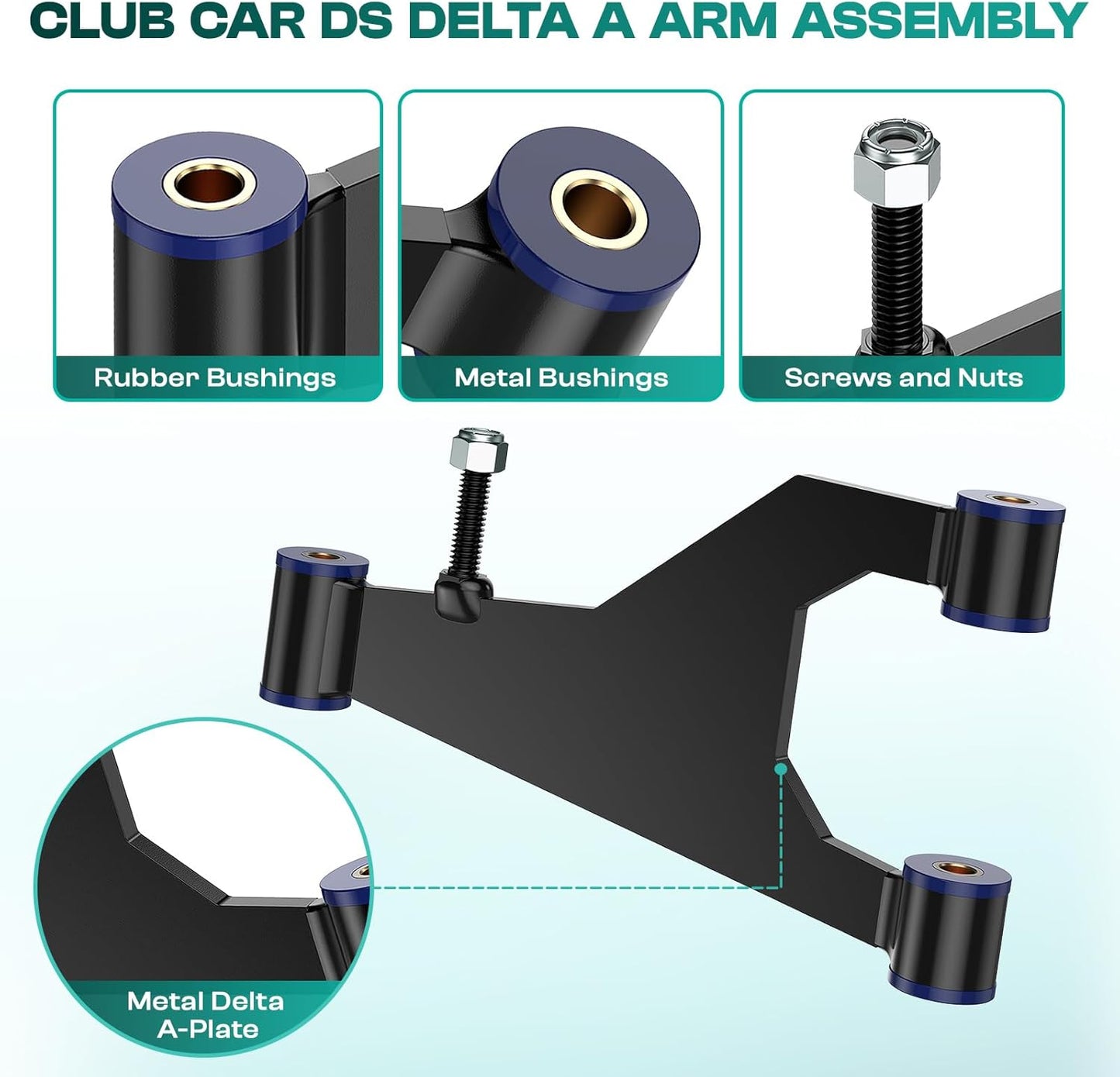 Golf Cart Delta A-Plate Sub Assembly for Club Car DS 1993-UP Gas and Electric Carts OEM 1016353 2 Pcs -