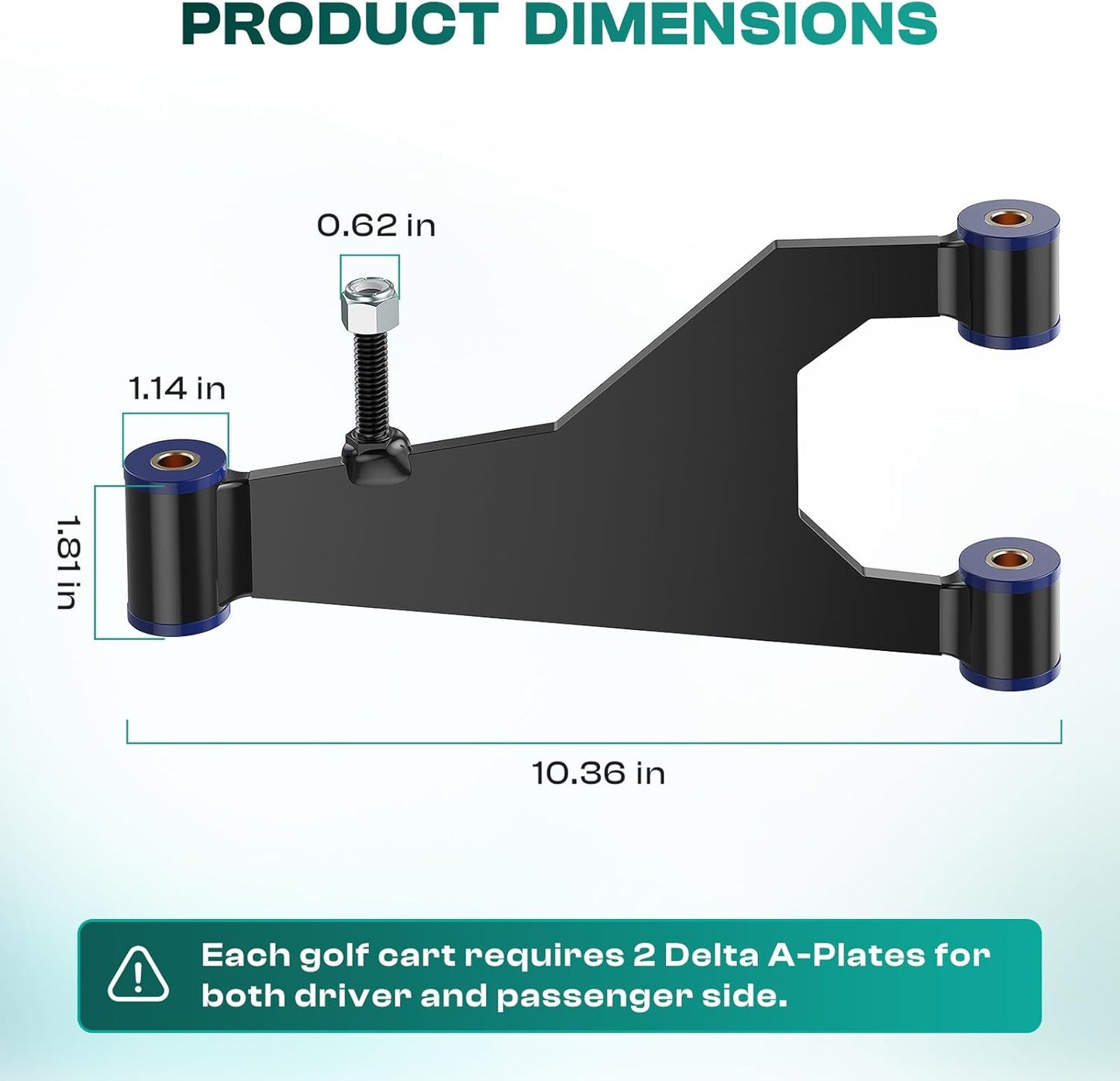 Golf Cart Delta A-Plate Sub Assembly for Club Car DS 1993-UP Gas and Electric Carts OEM 1016353 2 Pcs -