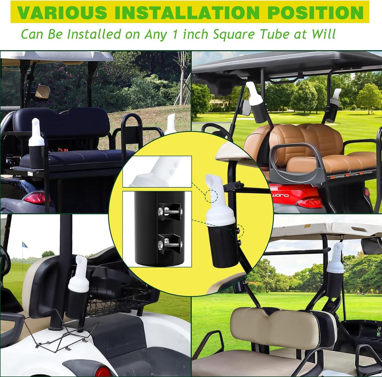Golf Cart No-Drilling Sand Bottle Assembly Universal for Club Car EZGO Yamaha Models 1 pc -
