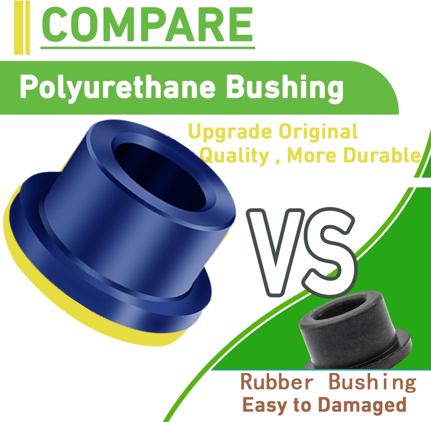 Club Car DS Bushings and Sleeve Kit, Polyurethane Kit Fits for Front Upper A Arm Suspension 1992-up Models, Replaces OEM 1016346 -