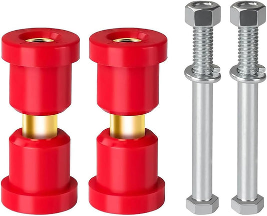 Golf Cart Bushings Kit for Club Car DS, Front or Rear Leaf Spring Red Polyurethane Sleeves and Screw Set DS 1992-Up Gas Electric Models OEM 1015583 1012303 8755 -