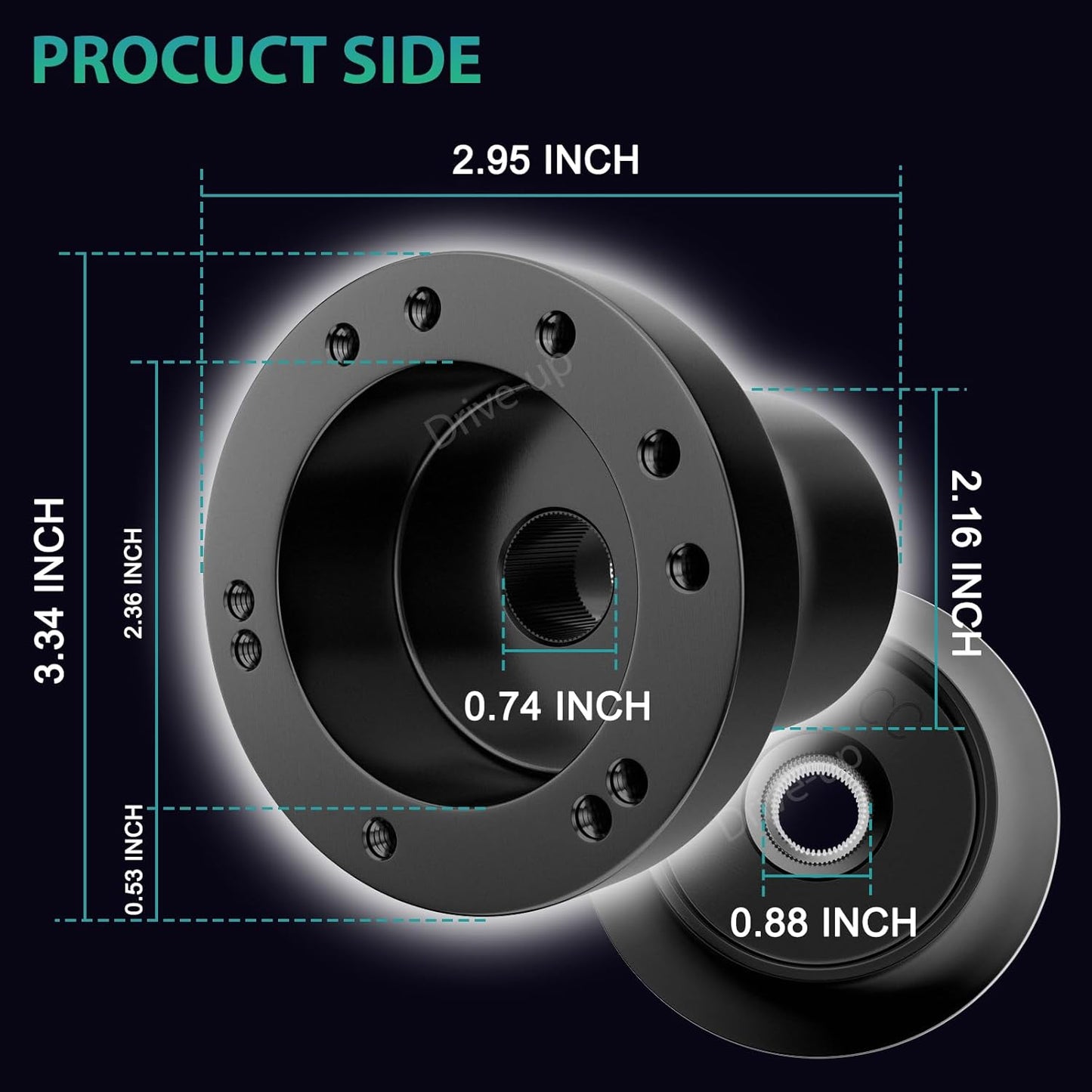 Golf Cart Steering Wheel Adapter for Club Car DS Cart-Black -