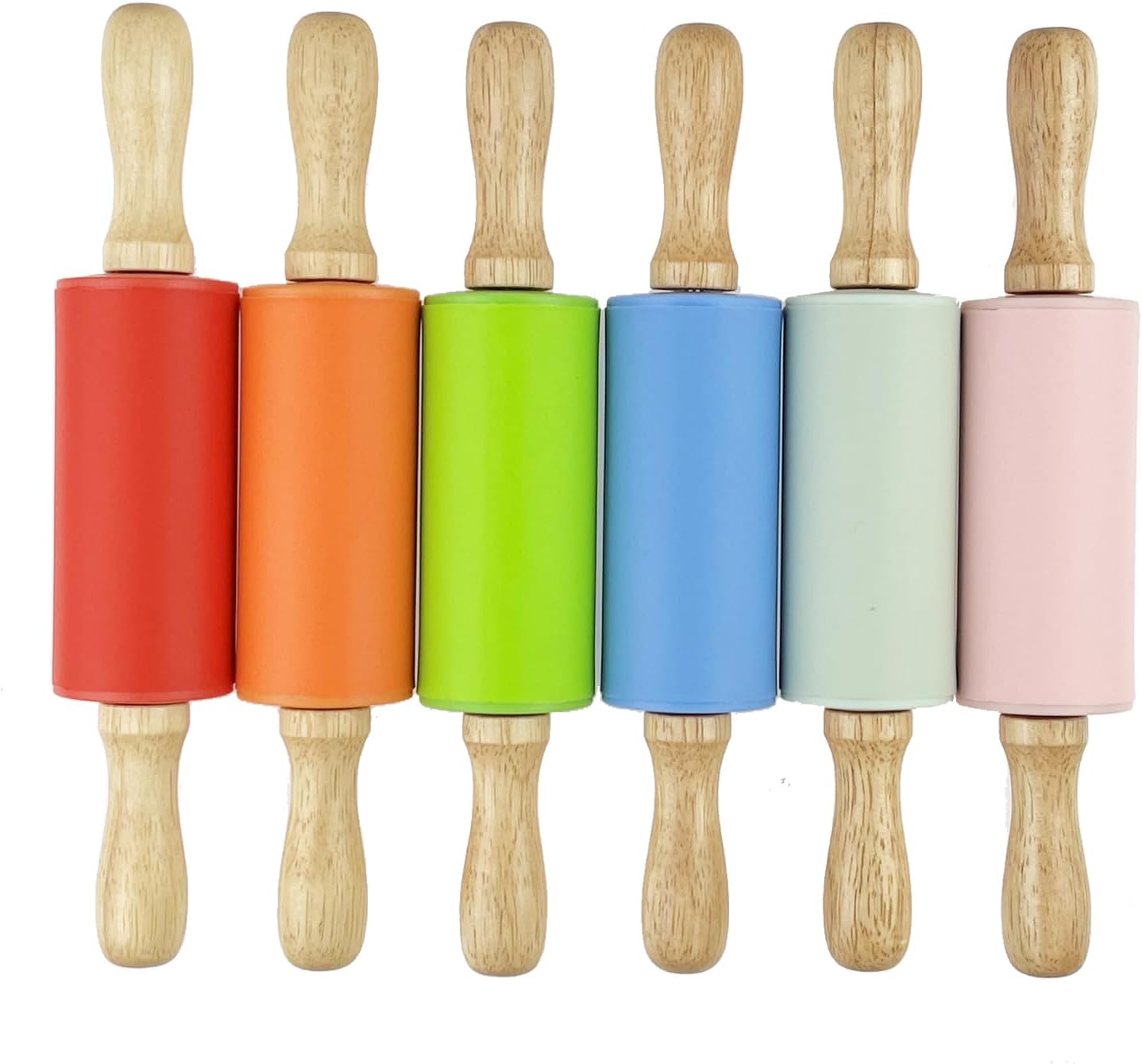 6 Pack Mini Small Rolling Pin for Kids, Kids Wooden Handle (9 Inch)  9 Inch