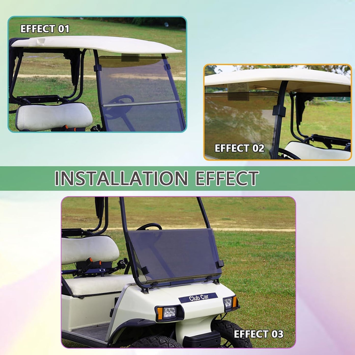 Drive-up Golf Cart Window Clips and Windshield Retaining -