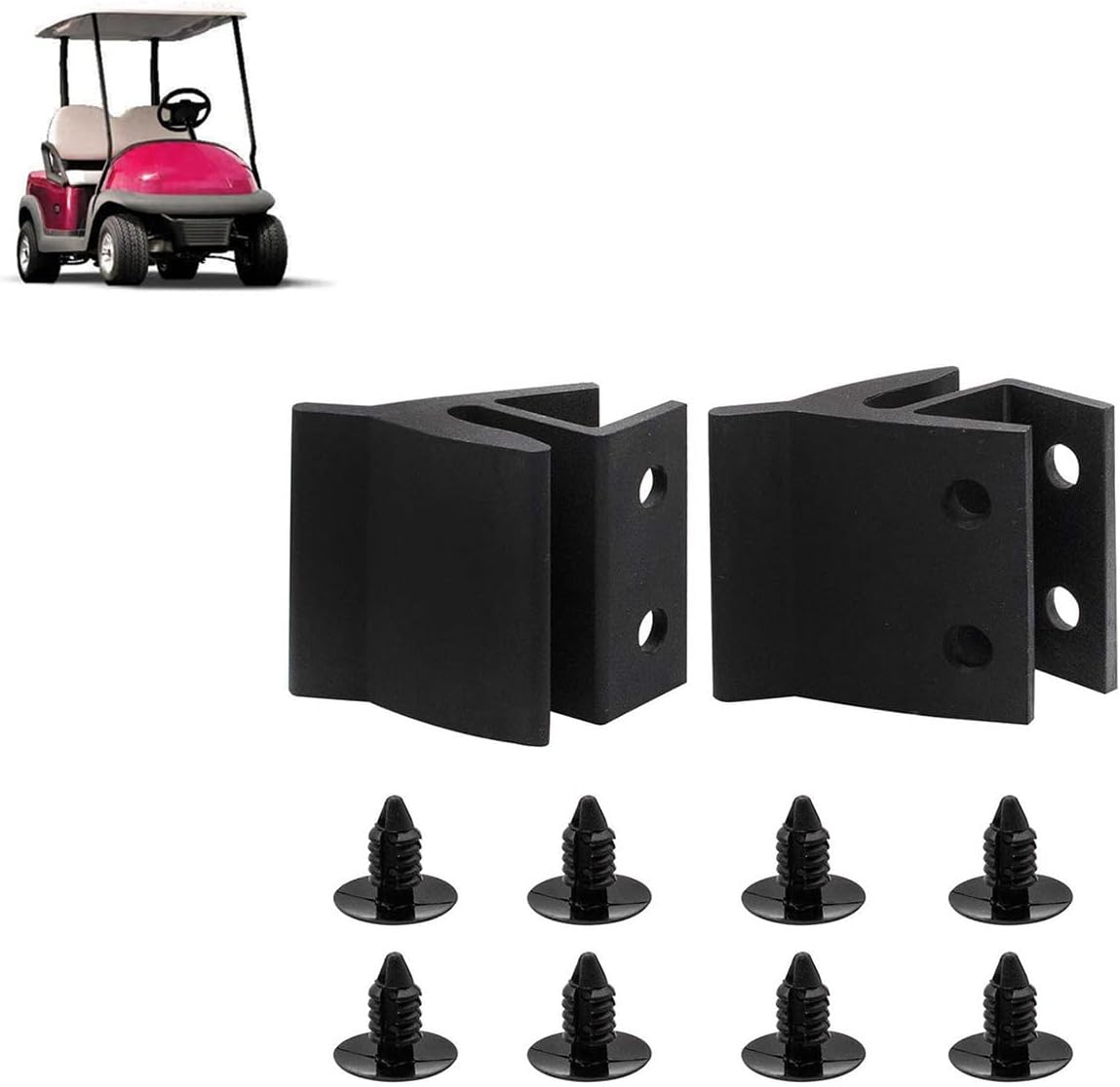 Drive-up Golf Cart Window Clips and Windshield Retaining -