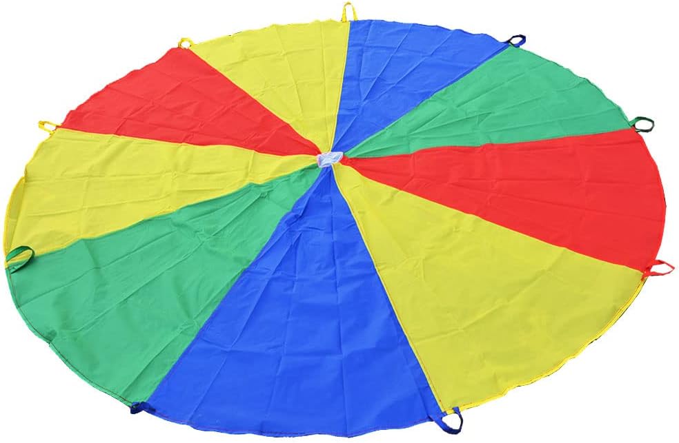 Parachute for Kids 6' with 9 Handles Game Toy Play -