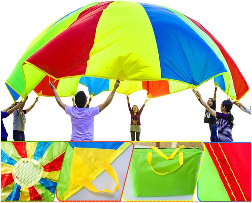 Parachute for Kids 6' with 9 Handles Game Toy Play -