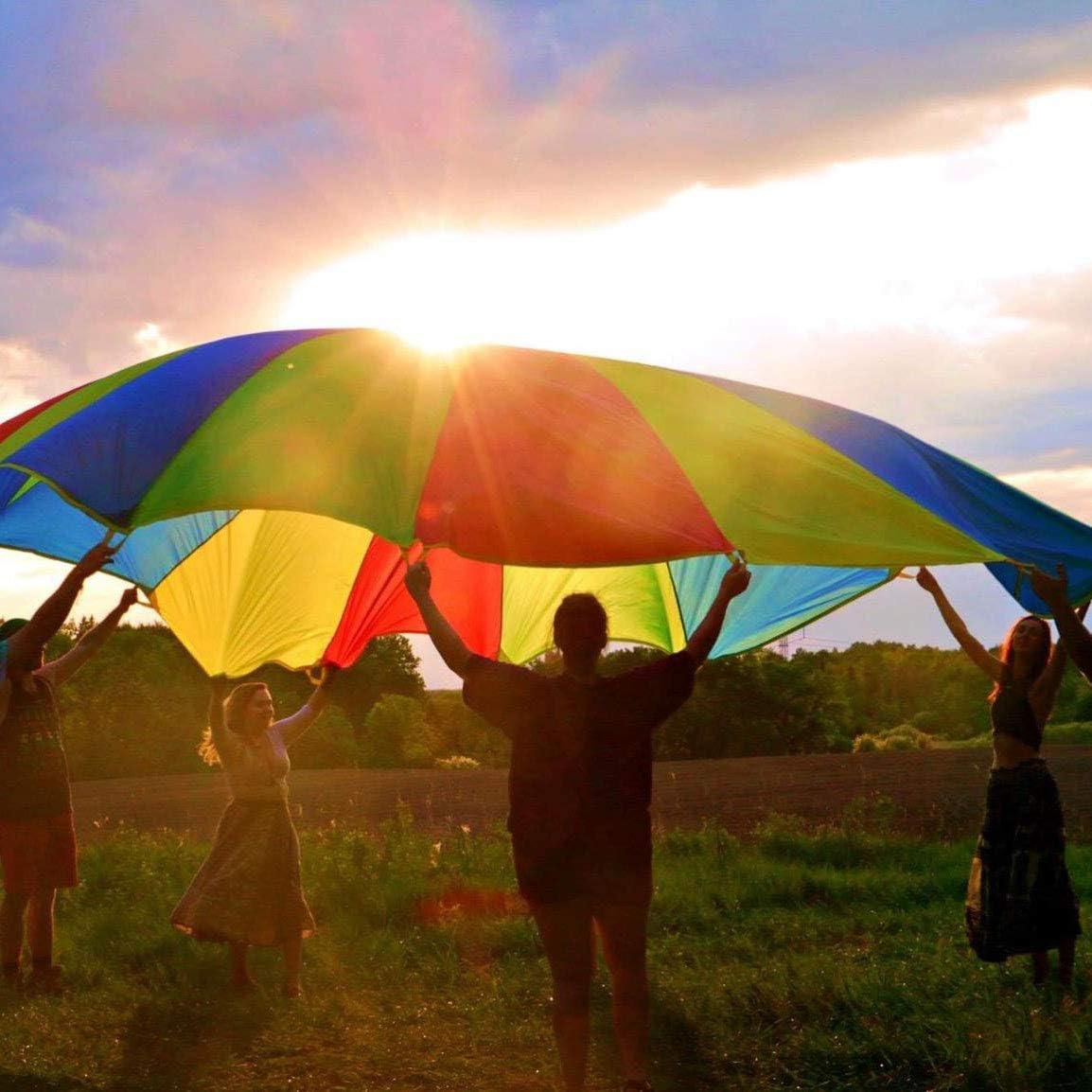 Play Parachute for Kids Tent Cooperative Team Building Birthday Games Gift Boys and Girls (20ft) -