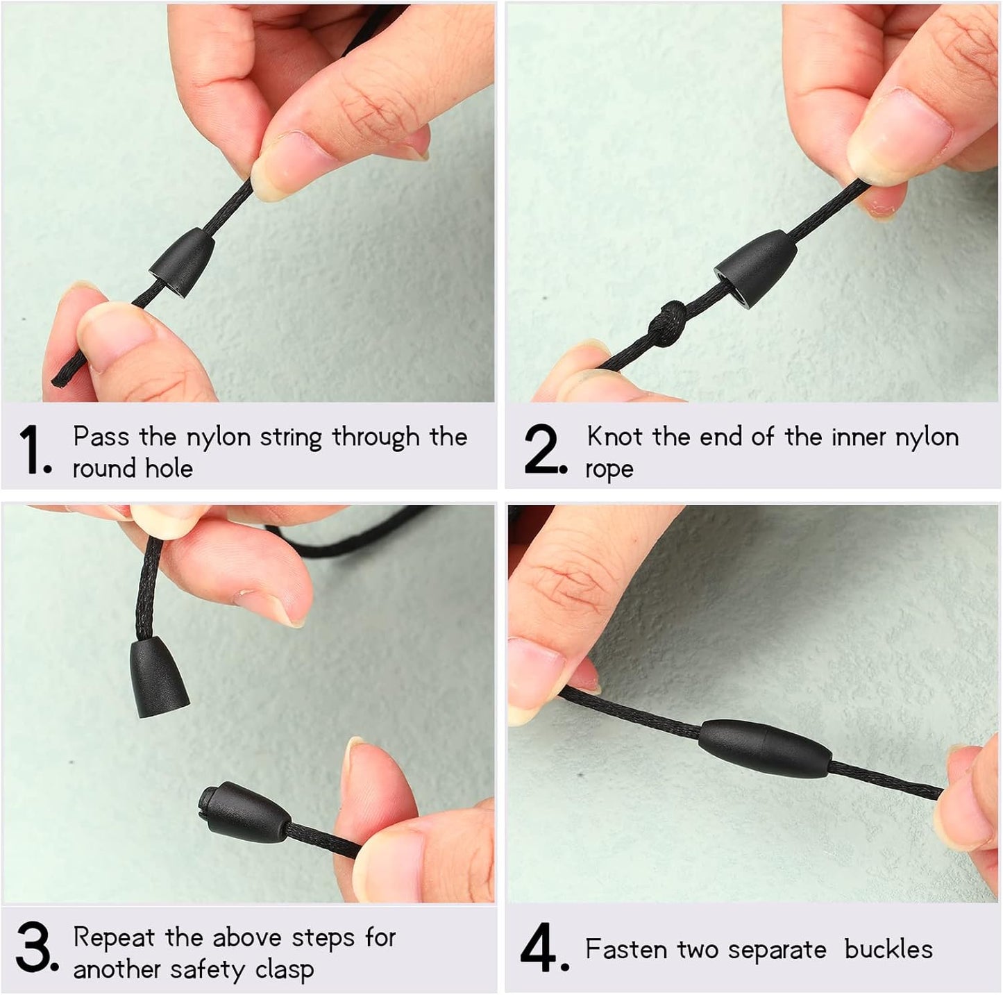 30 Sets Replacement Necklace Cords with Breakaway Clasps DIY Nylon Lanyard Cord and Plastic Clasp Buckle Safety for Pendant(Black) Black -