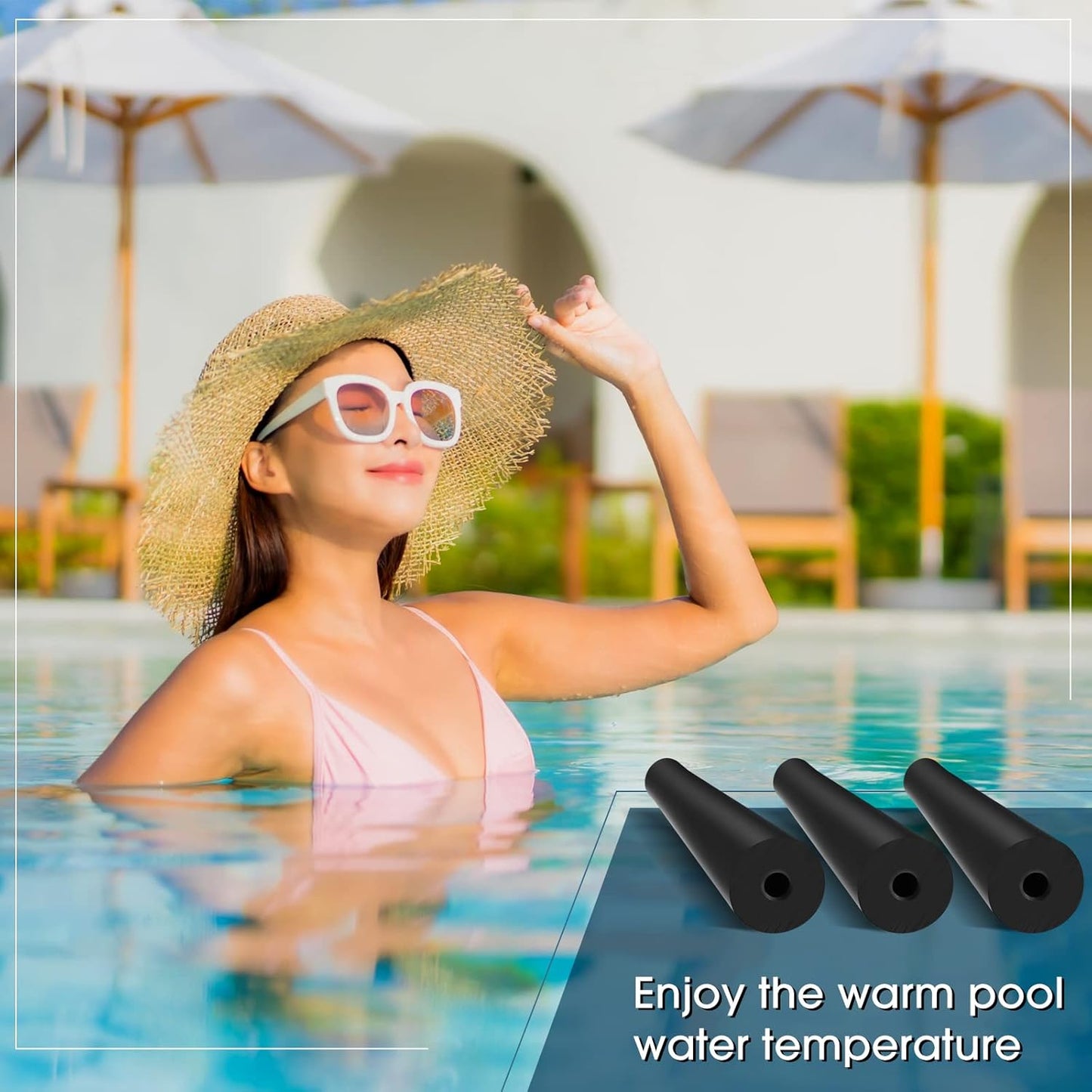 60 Pcs Pool Solar Panels Repair Plugs Heater Kit for Swimming Panels, Black (0.250) - 0.250" Diameter