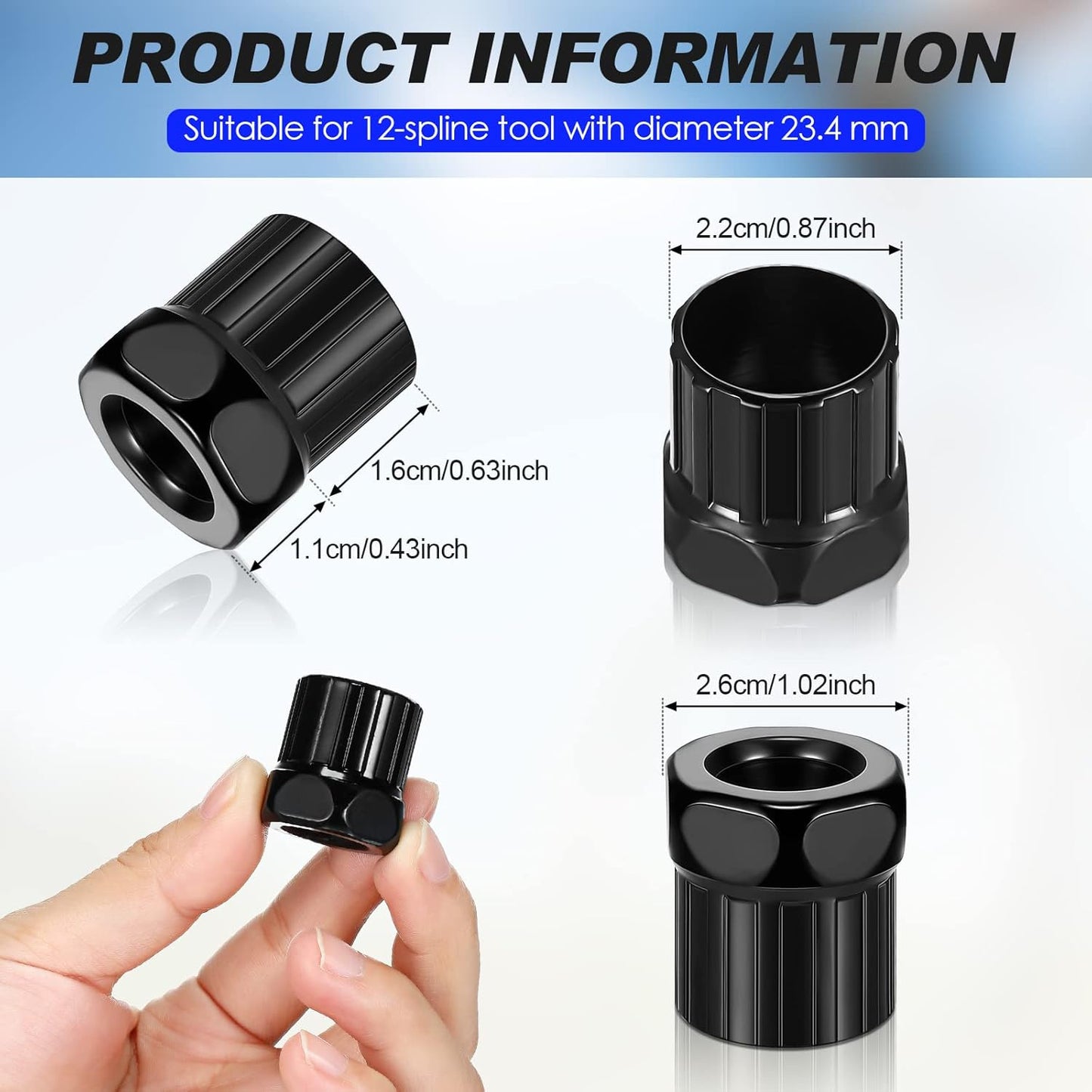 6 Pcs Bike Freewheel Remover Mountain Cassette Removal Tool Black Lockring for Repairing -