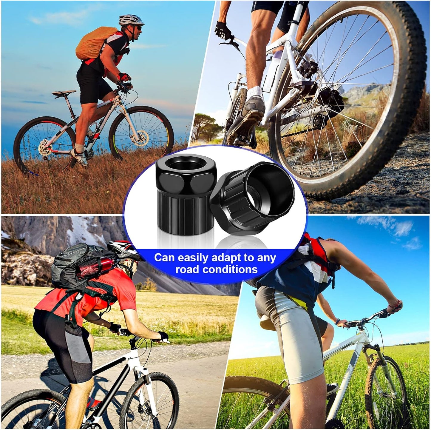 6 Pcs Bike Freewheel Remover Mountain Cassette Removal Tool Black Lockring for Repairing -