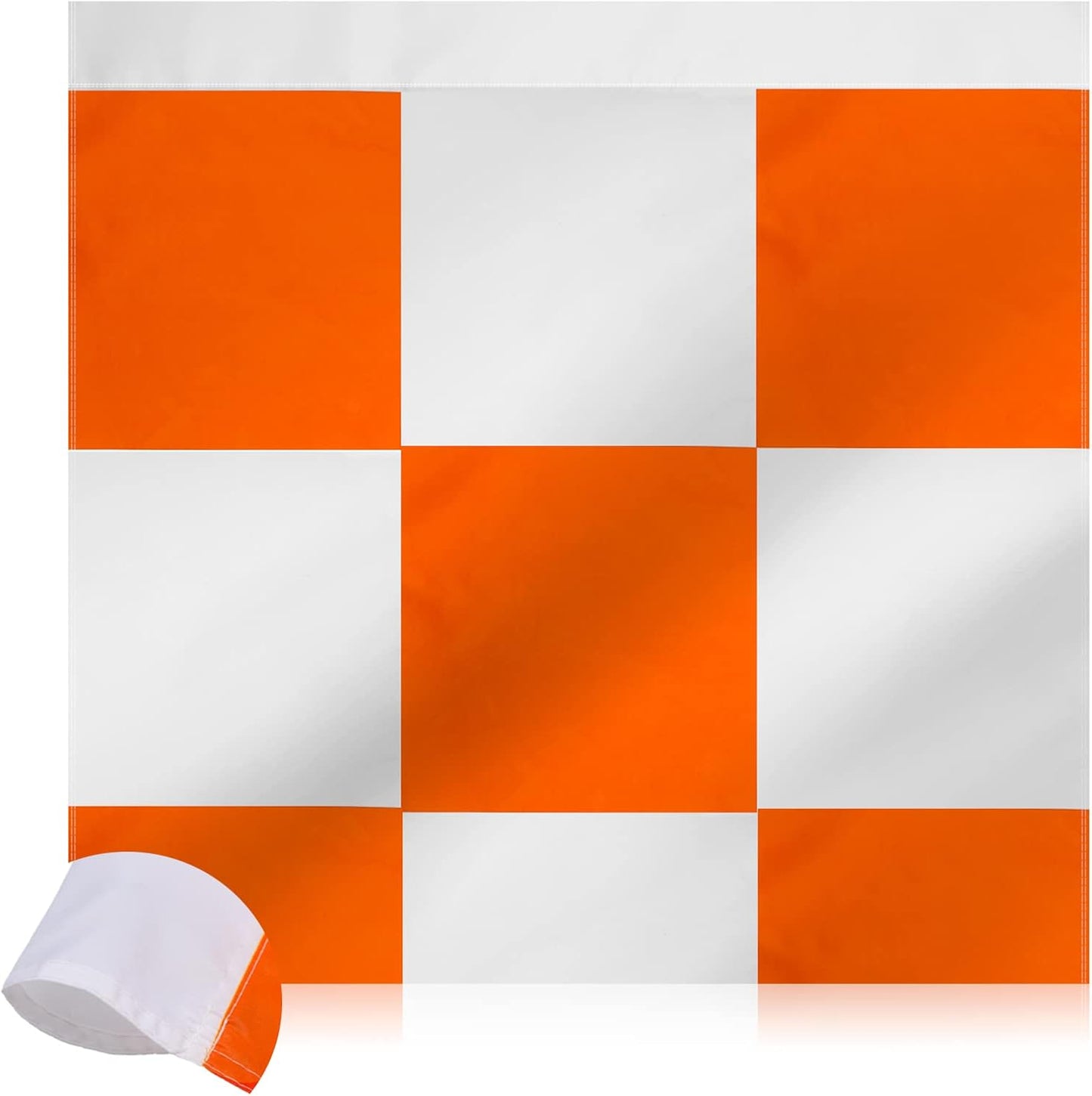 Heavy Duty Airport Flag 30 x Inch Safety Marking Flags Orange and White Checkered Racing Banner for Airfield Warning Outdoor Construction Vehicles Site Bike Truck Camping Decoration Gift -