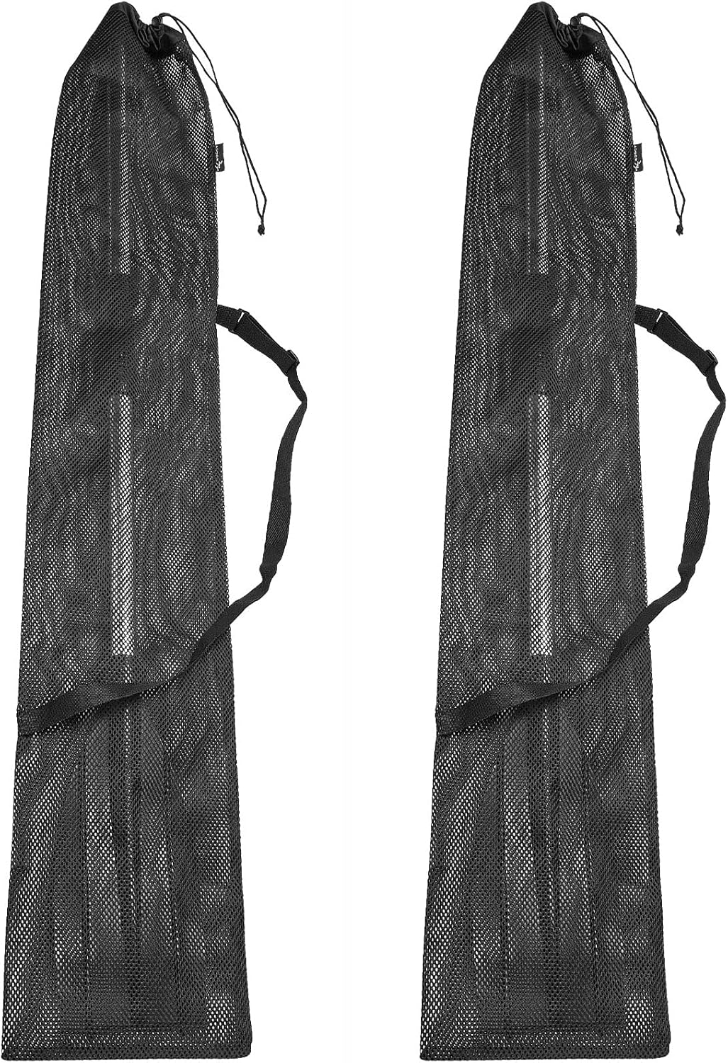 2 Pieces Drawstring Mesh Kayak Paddle Bag With Adjustable Shoulder Strap - Portable Storage for Long Boat Canoe Paddles, Transport