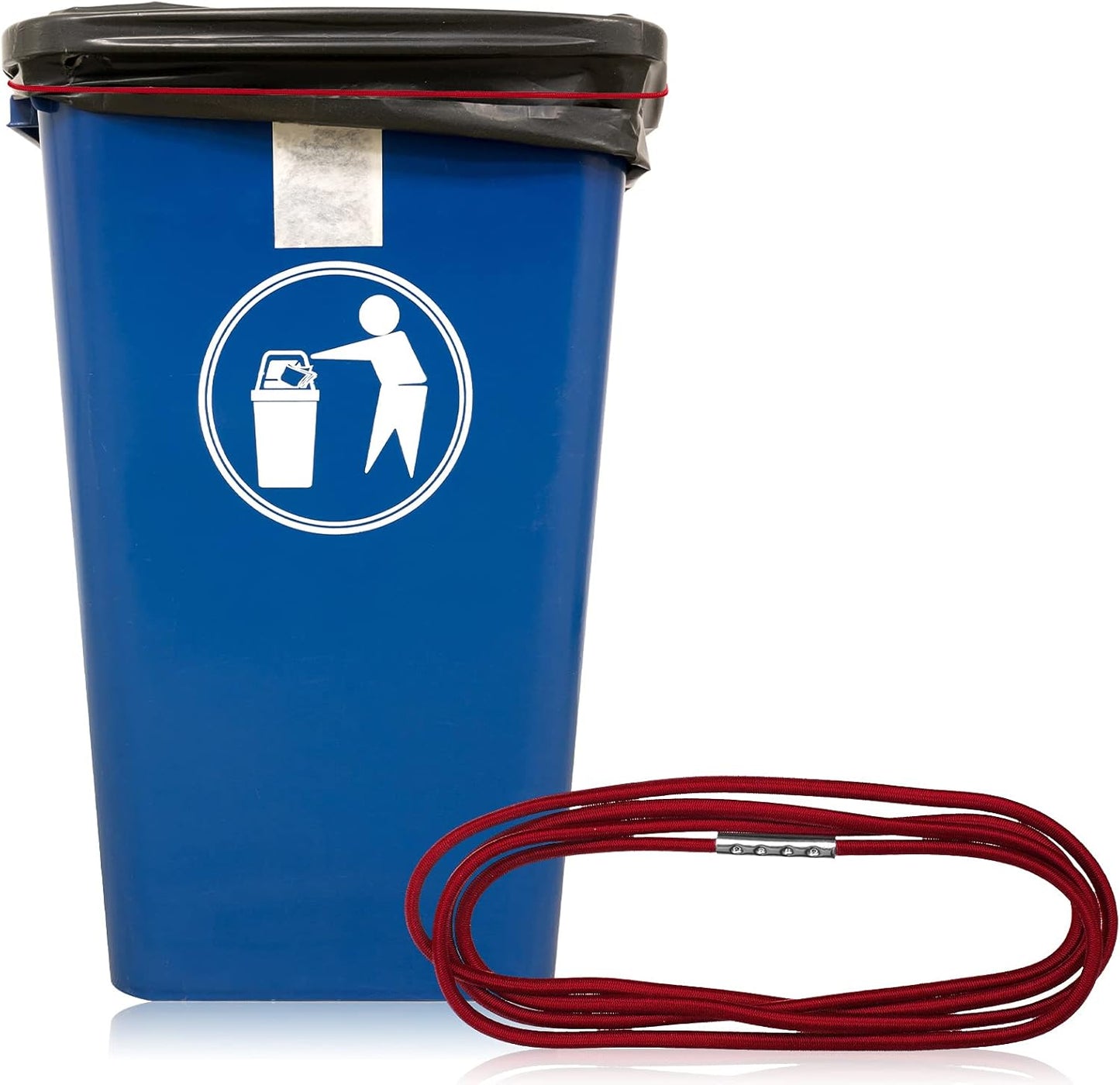 14 Pieces 4.9 Feet Trash Can Band Elastic Rubber Bands 30-64 Gallon Garbage Colorful Litter Box Loop for Outdoor, Colors -