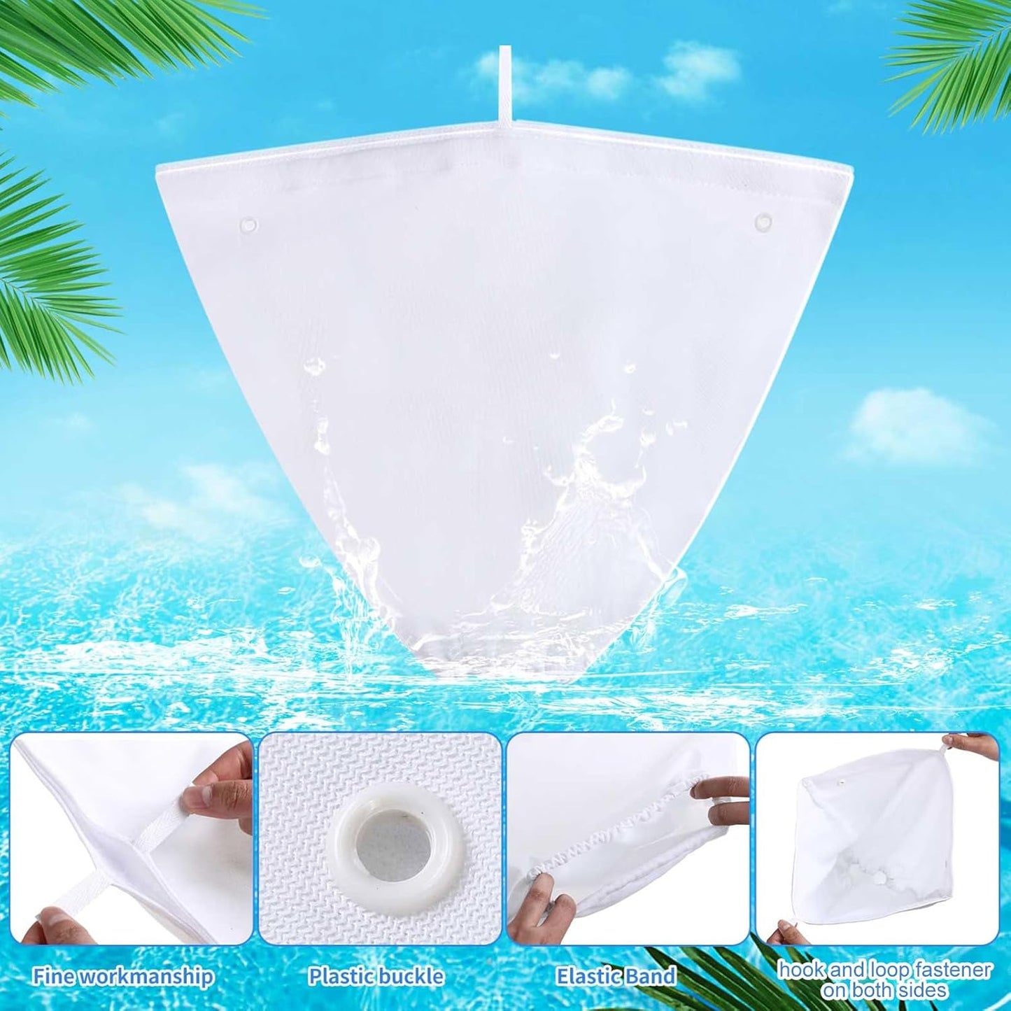 4 Pcs Pool Cleaner Fine Filter Bag Spa Part Replacement Compatible with Aquabot Products 8114 Wheeled Cleaners S2-40 S2-50 Pura 4X 5X S2-4x S2-4xi S2-5x -