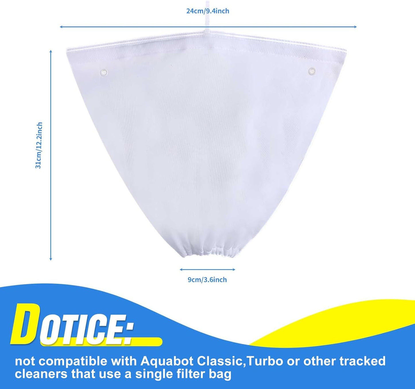 4 Pcs Pool Cleaner Fine Filter Bag Spa Part Replacement Compatible with Aquabot Products 8114 Wheeled Cleaners S2-40 S2-50 Pura 4X 5X S2-4x S2-4xi S2-5x -