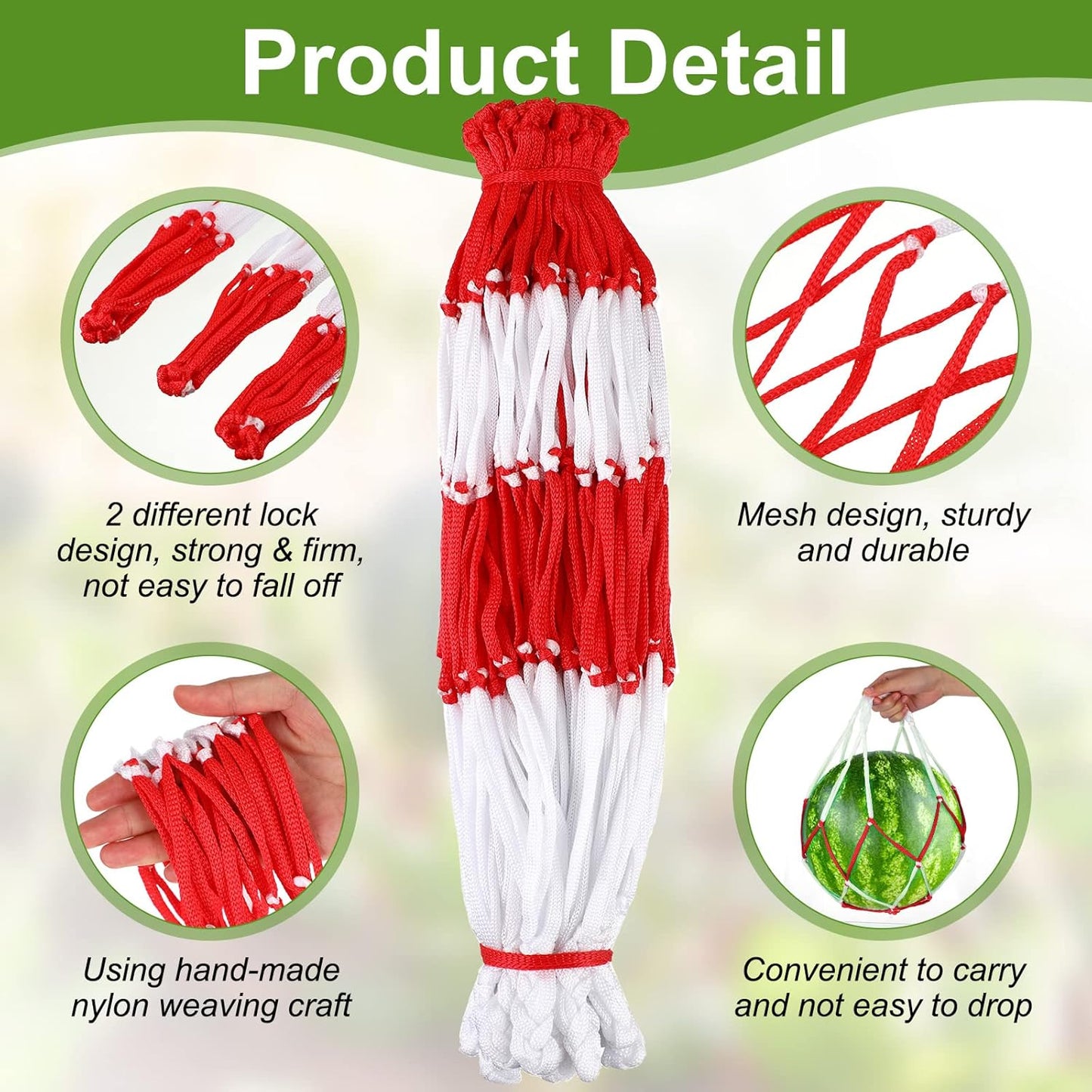 50 Pack Melon Hammocks Cradles Watermelon Nets for Melons Hanging Bags Watermelon, Honeydew Melon, Cucumbers, Cantaloupe -