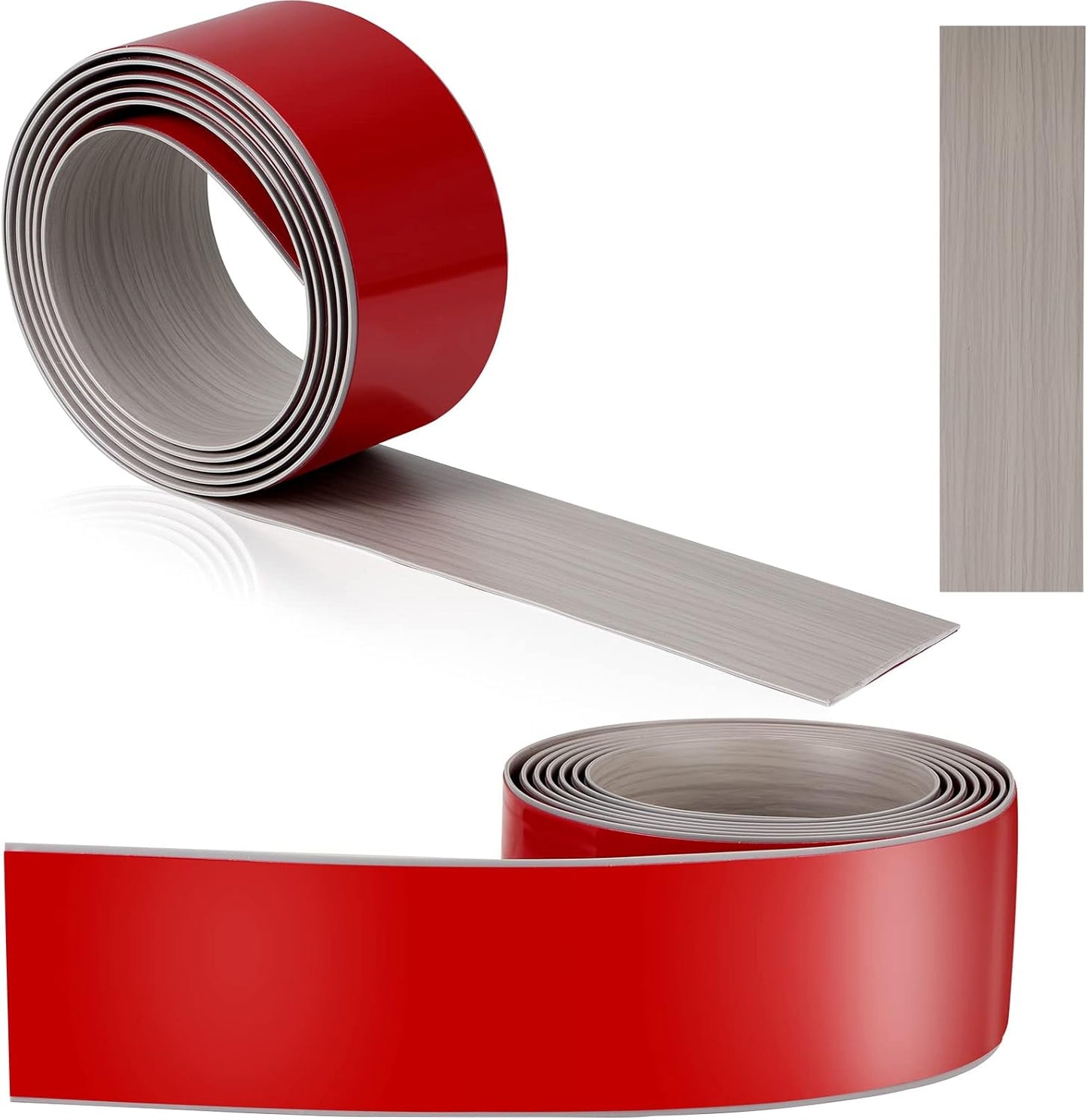 10 Ft Vinyl Floor Transition Strip 3 Wide Flat Self Adhesive Cover Strips Threshold Flooring Gap Trim Laminate for and Doorway, Wood Grain Design (Grey) -