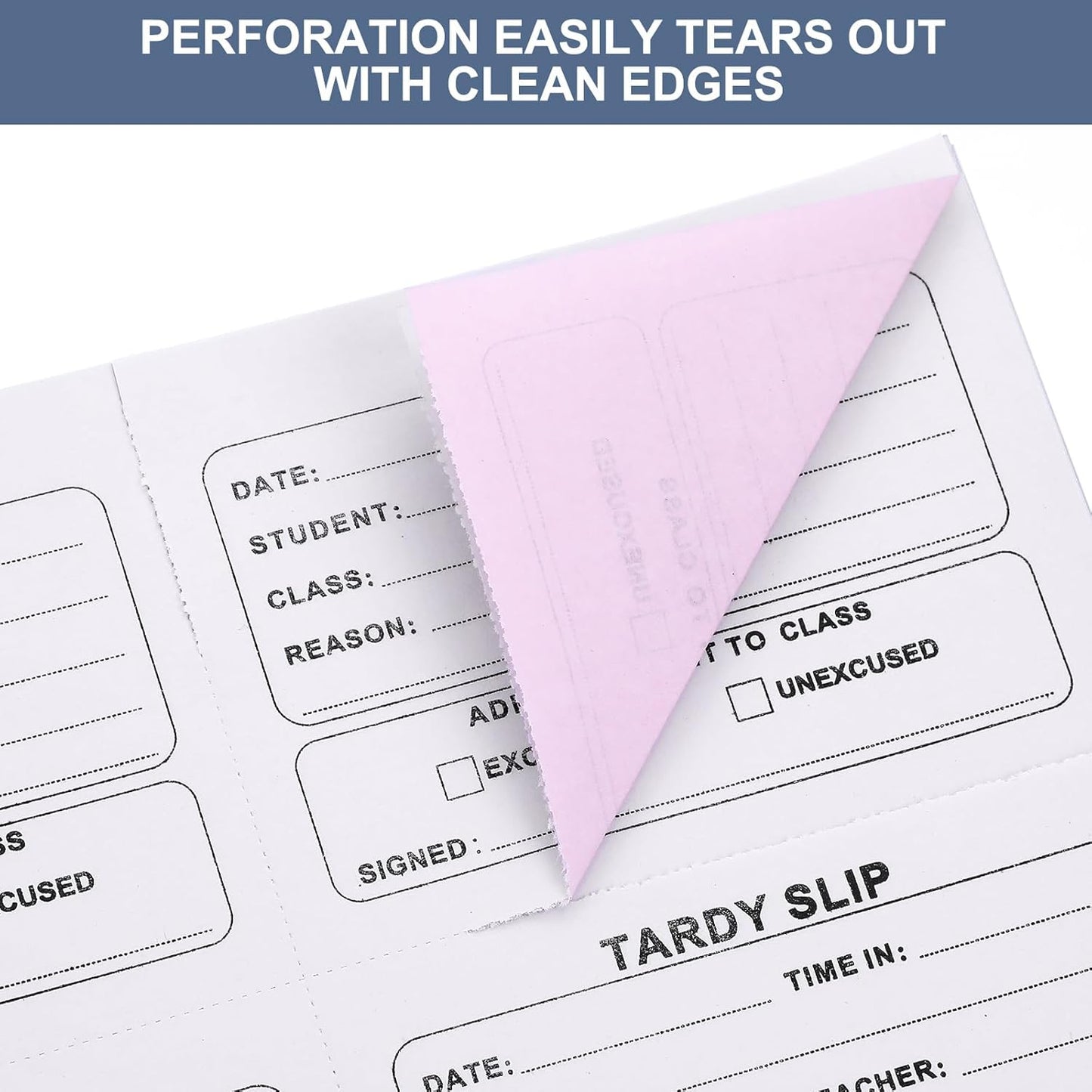 800 Pcs Tardy Slip Book with Carbonless Duplicates 3.5 x 4.3 Inch Slips Per Form Register Copy Notebook for Student Late Arrivals Easy Removal Fold and Tear(White Red) White Red -