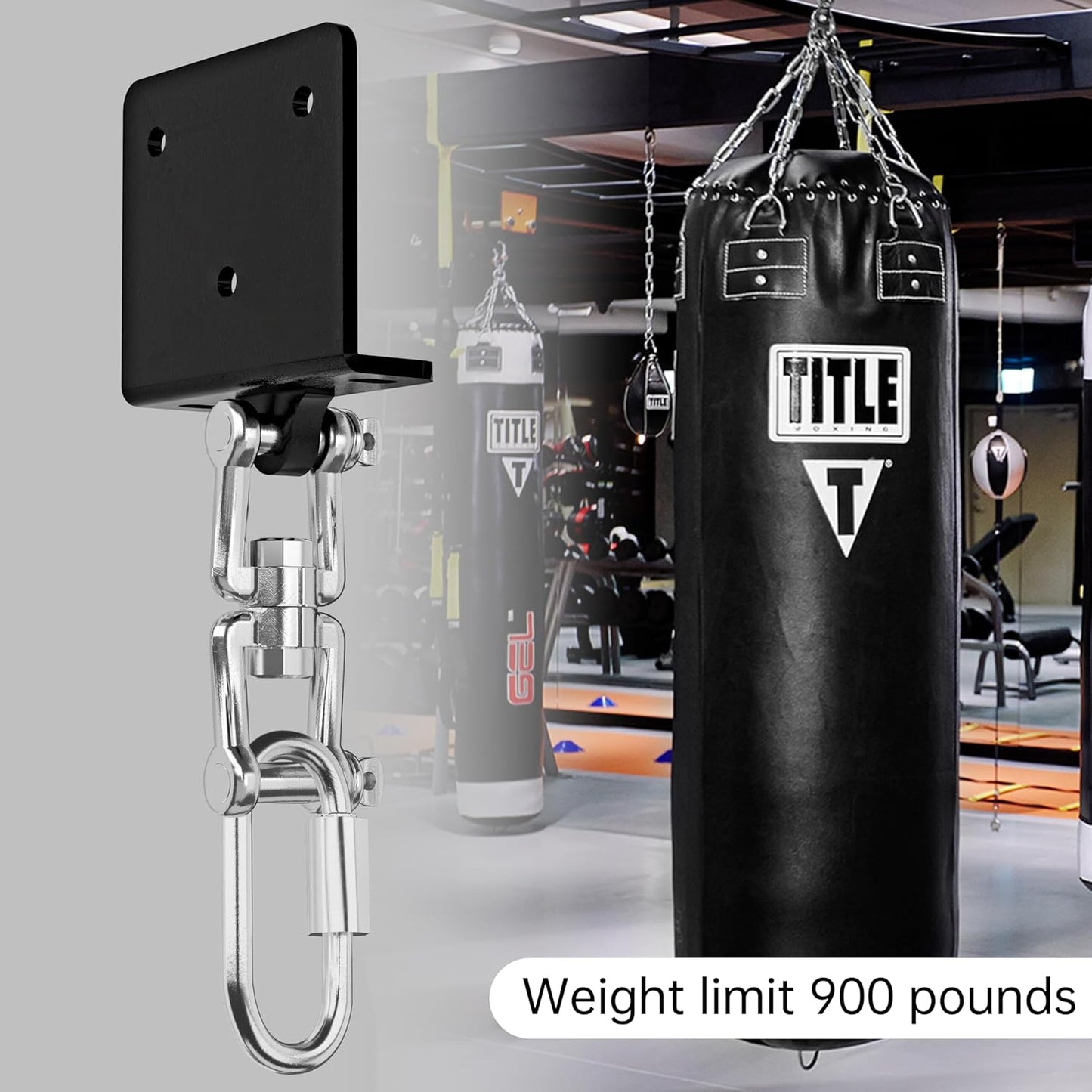 Heavy Bag Hanger for Beam Mount 360° Rotation Boxing Ceiling I-Beam Punching Hooks Fit Hanging Bags and Swings (700 LB Capacity) -