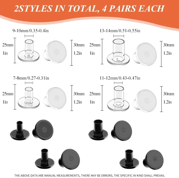 High Heel Protectors, 8 Pairs Stoppers & Repair Caps - 4 Sizes Shoe Cover for Women Perfect Weddings, Grass, Gravel, Wetlands(XS,S,M,L), Black, Pair (Pack of 1) Black-transparent sizes (XS/S/M/L)