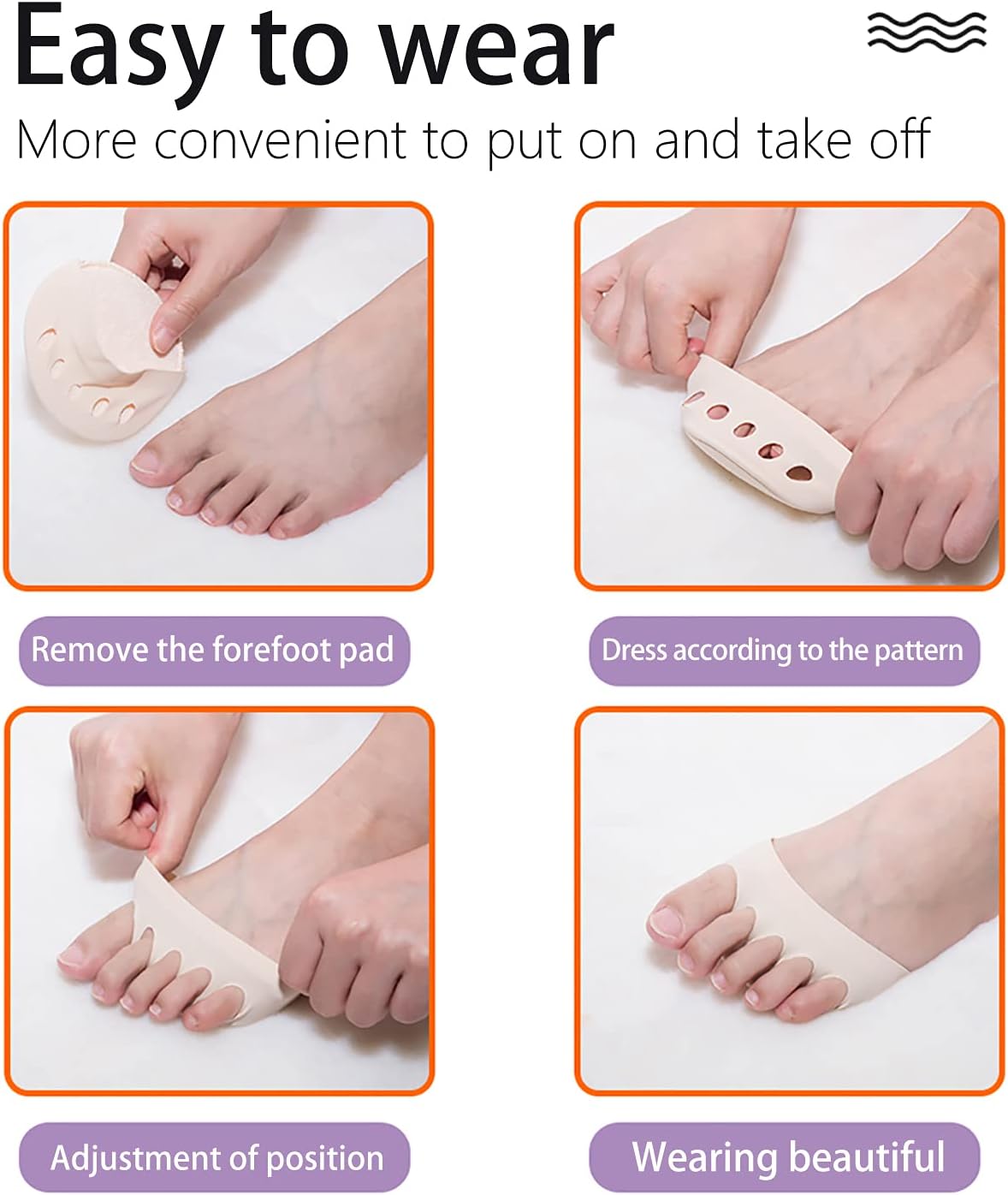 Reusable Honeycomb Fabric Forefoot Pads Soft Ball of Foot Cushions Metatarsal for Women Men Prevention Pain Relief (Black,Beige) Black,beige -