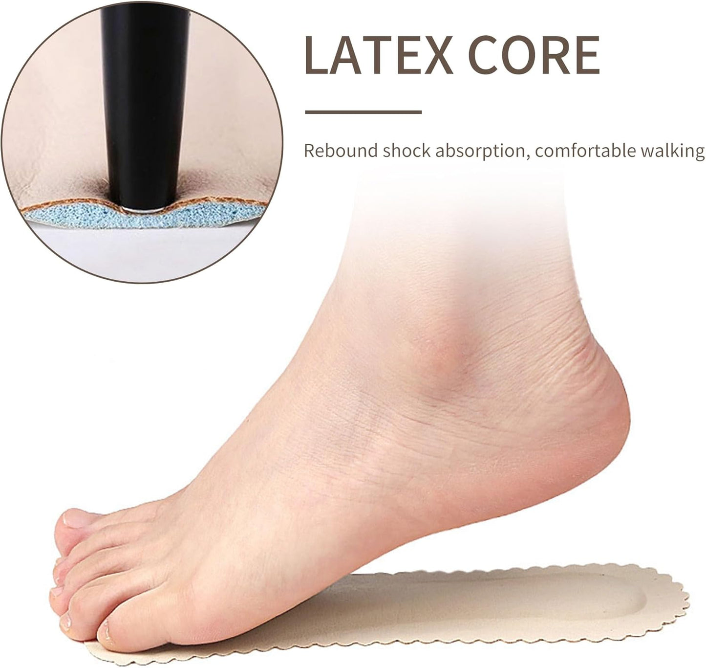 2 Pairs Adhesive High Heel Inserts Women 3/4 Cushioning Insoles for Heels Anti-Slip Invisible Slim Liners Ball of Foot & Arch Support Sponge Leather Relieve Pain Black -