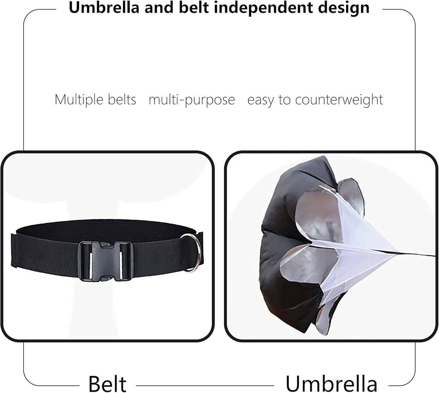 Running Parachute Speed Training 56 inch Resistance for Kids Youth and Adults Weight Bearing Fitness Core Strength 2 Umbrella -