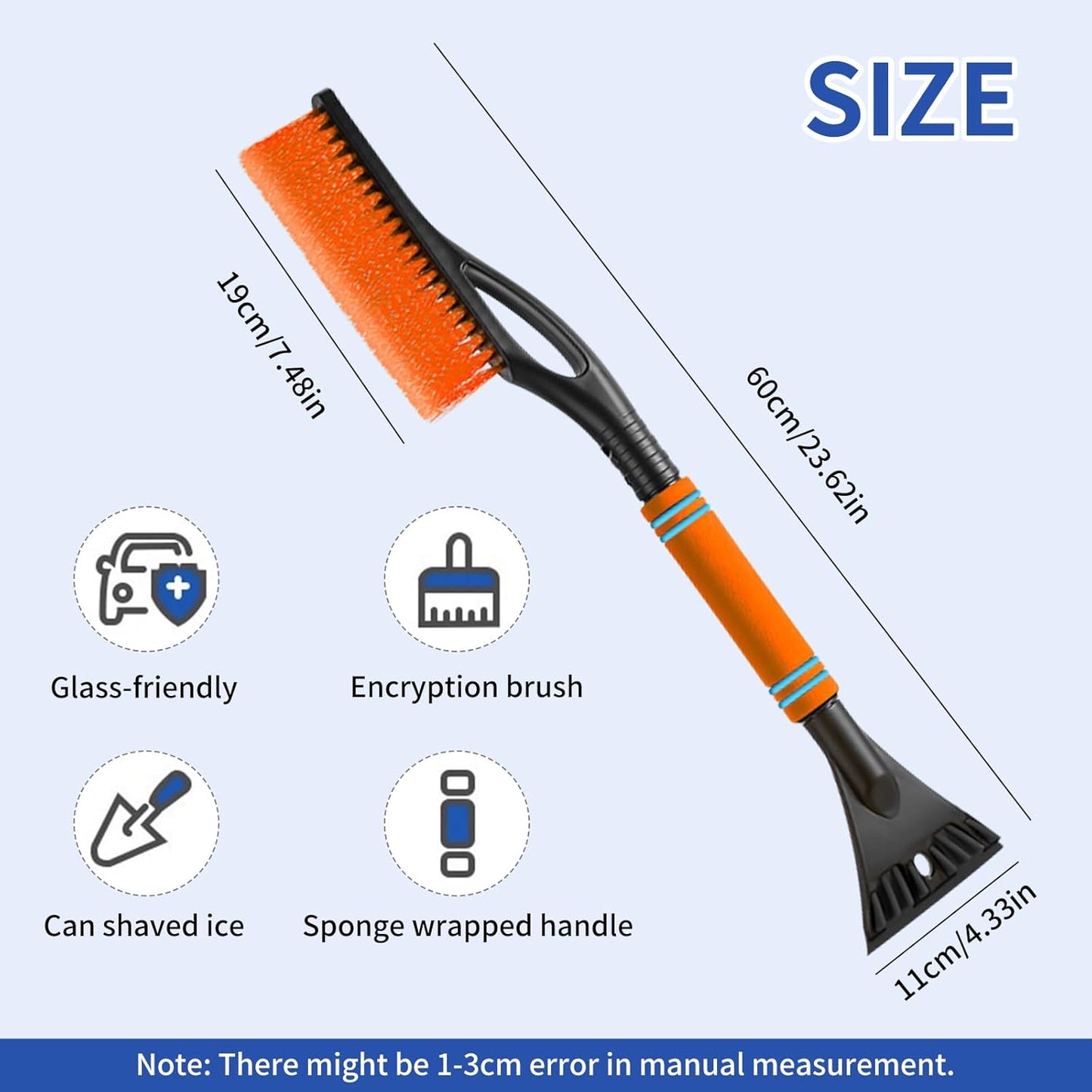 26.7" Snow Brush & Ice Scraper for Car Windshield, 2 in 1 with Squeegee, Detachable Removal Tool Comfortable Ergonomic Foam Grip Cars, Suvs, Trucks, RVs -
