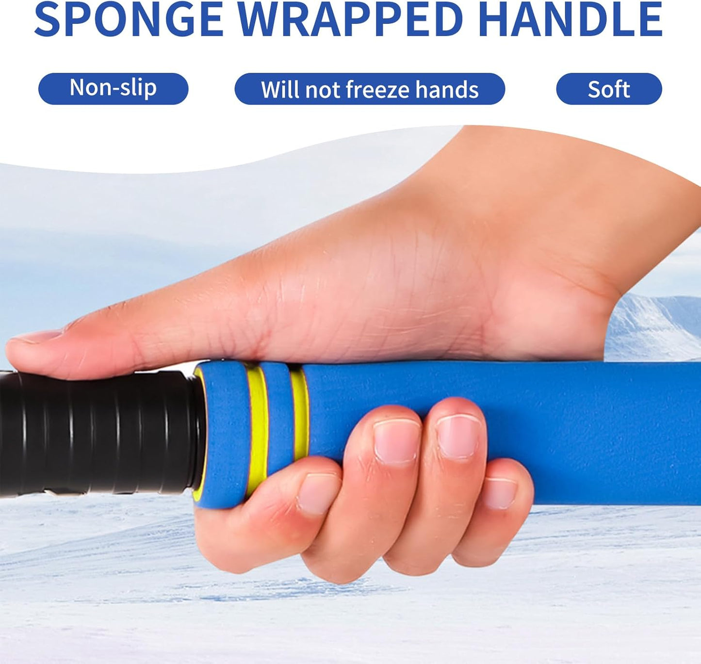 26.7" Snow Brush & Ice Scraper for Car Windshield, 2 in 1 with Squeegee, Detachable Removal Tool Comfortable Ergonomic Foam Grip Cars, Suvs, Trucks, RVs -