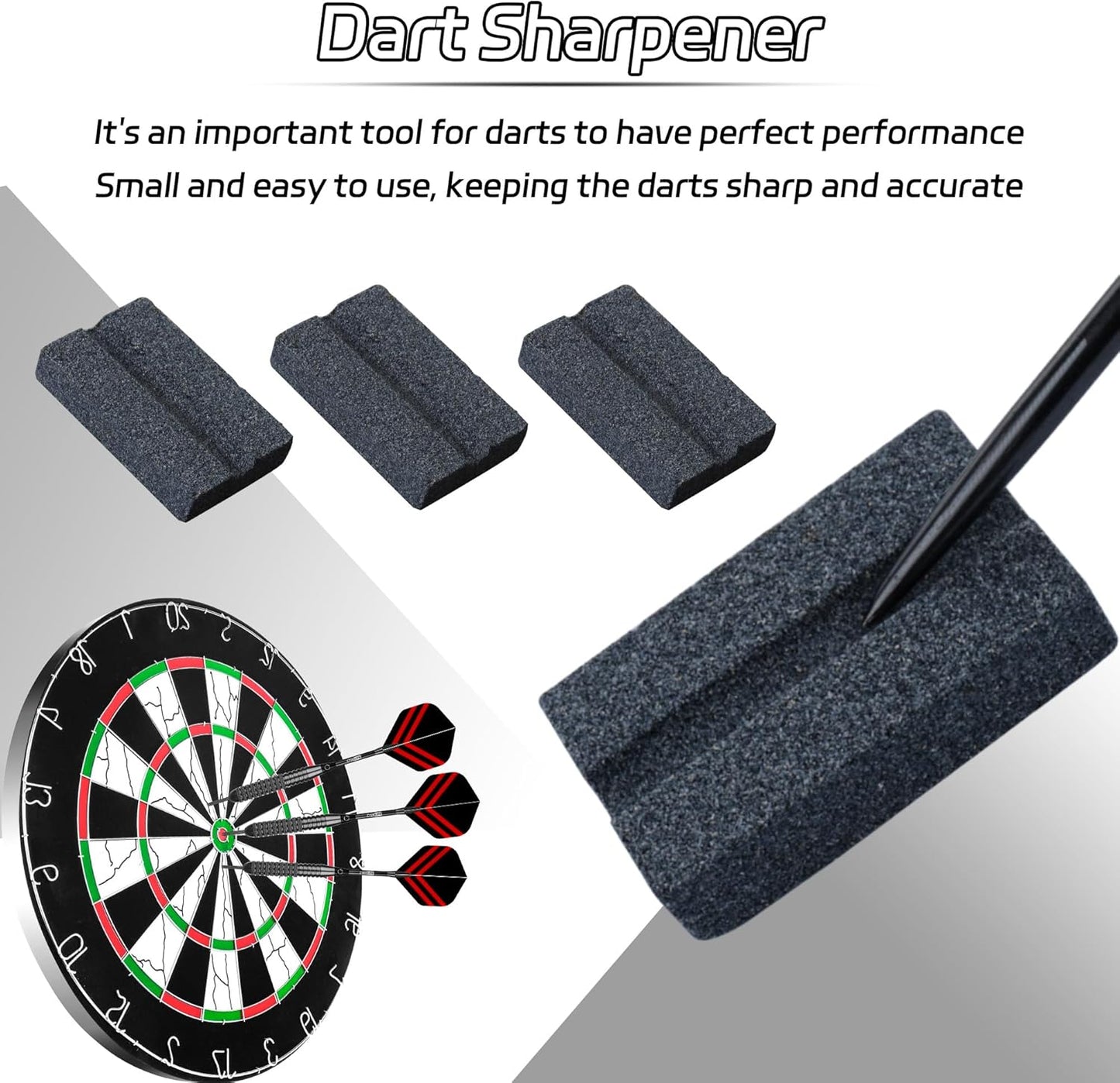 Darts V-Sharp Sharpening Stone,Dart Sharpener,Easy polishing and deburring, Long-Lasting Sharpness,Dart Accessories (4 Pack) -