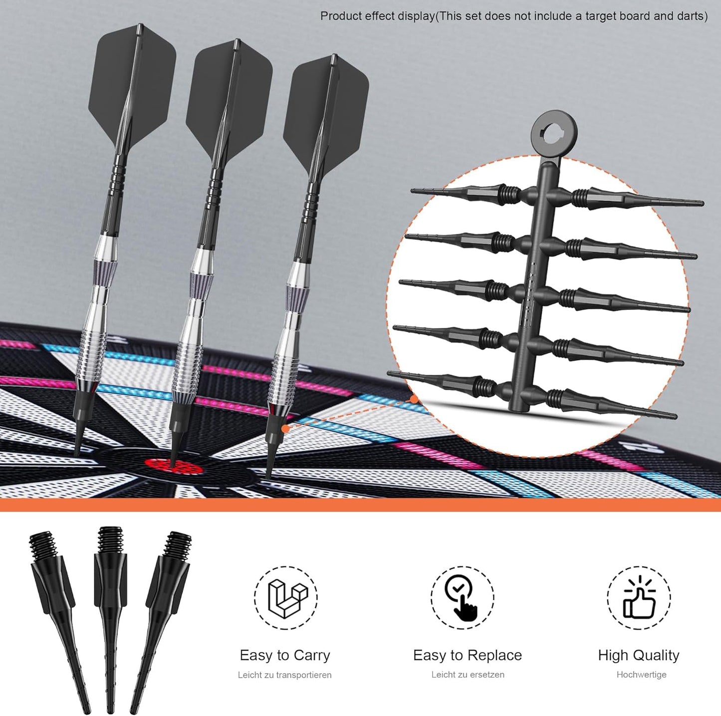 Fit Point Plus Tip | Soft Dart Points 2BA Thread Accessory 50 Count -