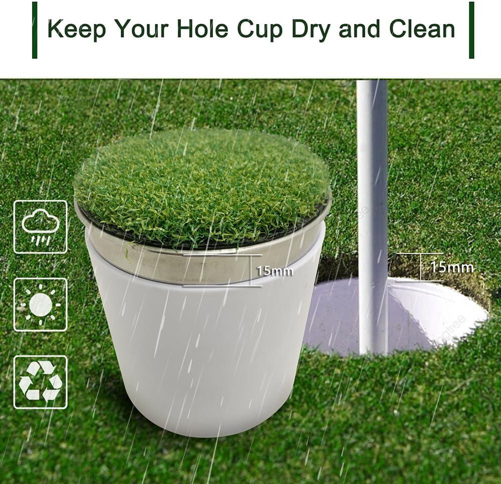 Golf Putting Cup Set with Sturdy Metal Base Practice Hole for Home Green | Indoor Training Aid to Perfect Your Stroke Heavy-Duty Stability
