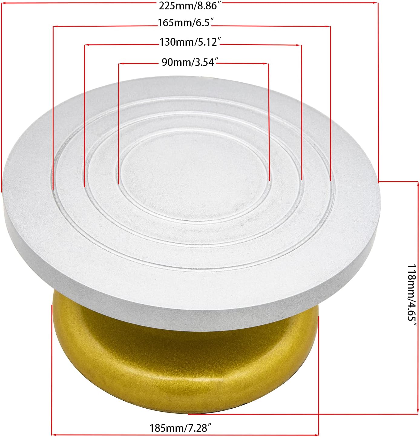 8.6" Pottery Sculpting Wheel, Sculpture Banding Wheel Tool Plastic Steel Turntable Cake Decorating Table Art DIY Baking Cream -