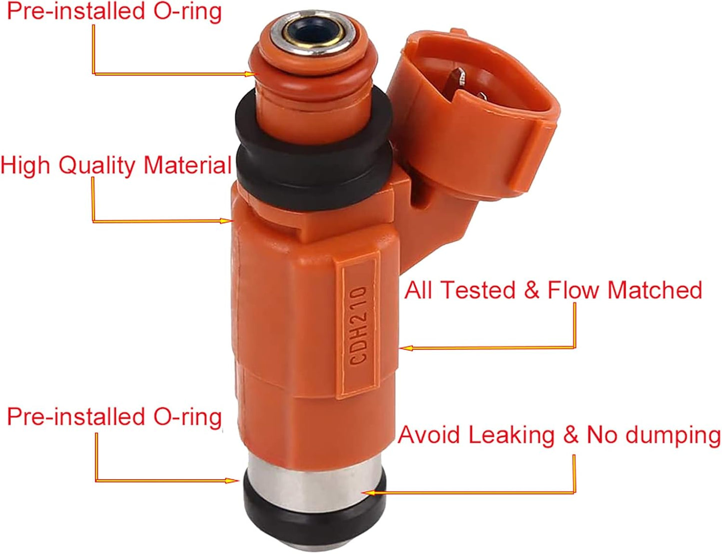 CDH210 OE Fuel Injectors - 68V8A3600000,For 1999-2015 Yama-ha Outboard 115HP Mitsubishi Eclipse INP-771 842-1223