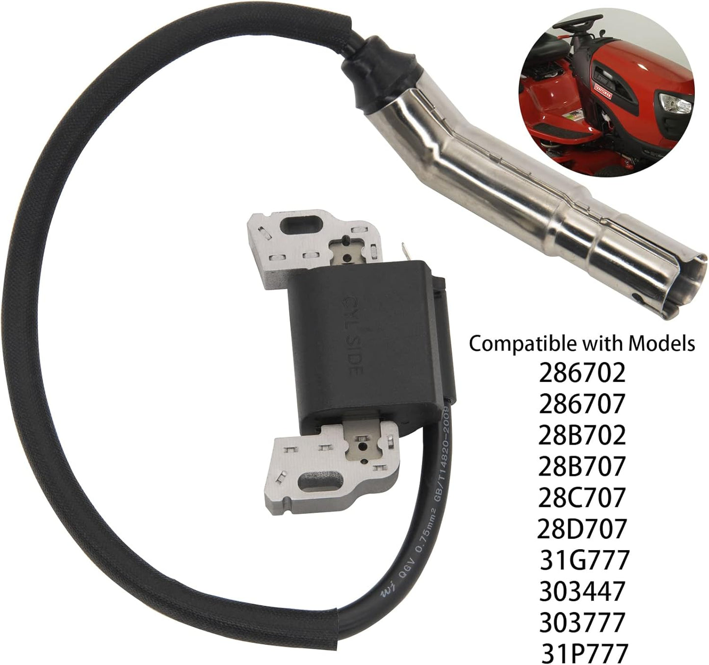 595304 Ignition Coil Magneto Armature,for BS 799650 592841 795315,for 17HP 17.5HP 19.5HP 20HP Intek OHV Lawn Mower Engines Armature -