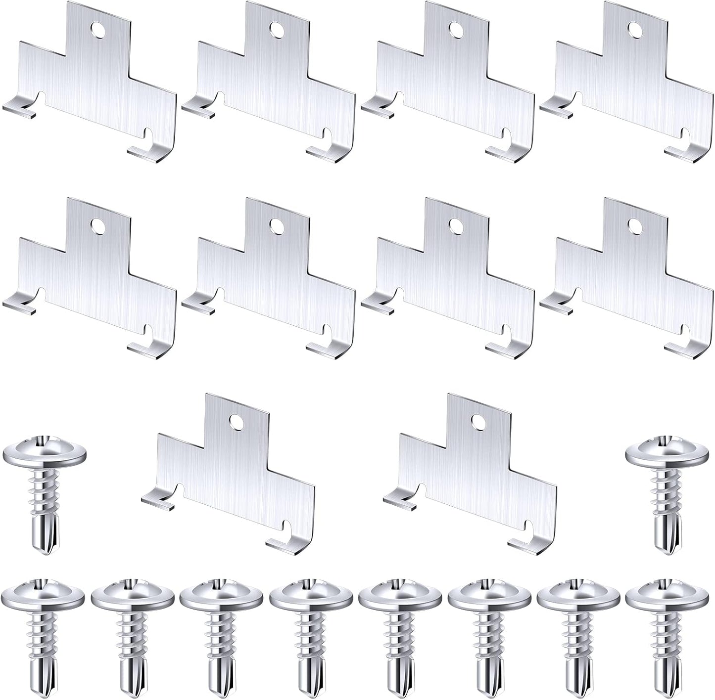 10 Pcs Recessed Light Clips Downlight Housing C Retrofit for with Self Tapping Screws Metal Down Resistant to Corrosion Rust Fixture Accessories Silver -