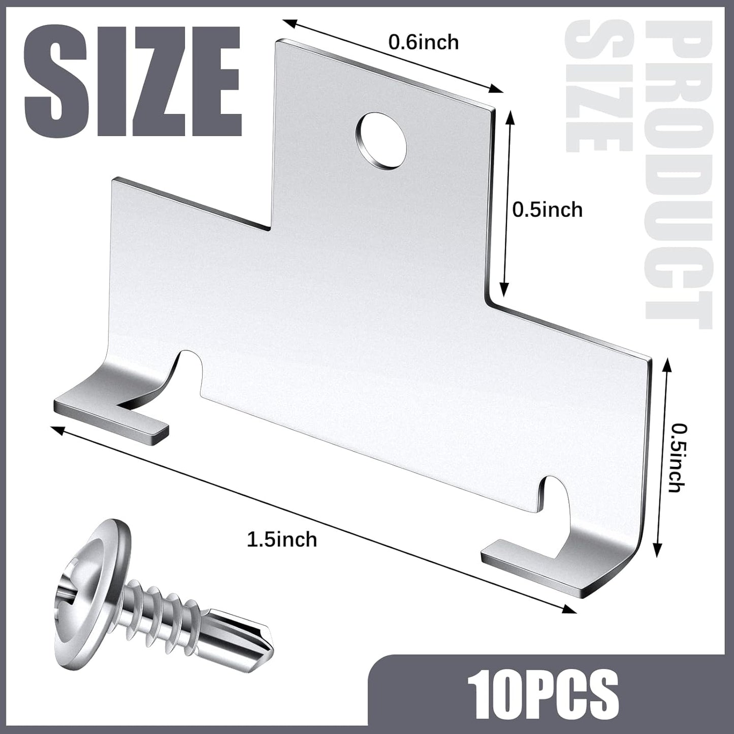 10 Pcs Recessed Light Clips Downlight Housing C Retrofit for with Self Tapping Screws Metal Down Resistant to Corrosion Rust Fixture Accessories Silver -