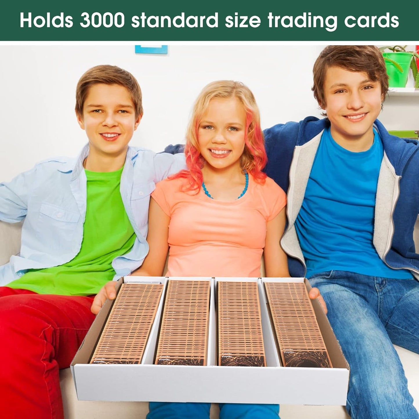 1 Pcs 3200 Count Sports Card Storage Boxes White Trading Box Collectible for Soccer Baseball Game -