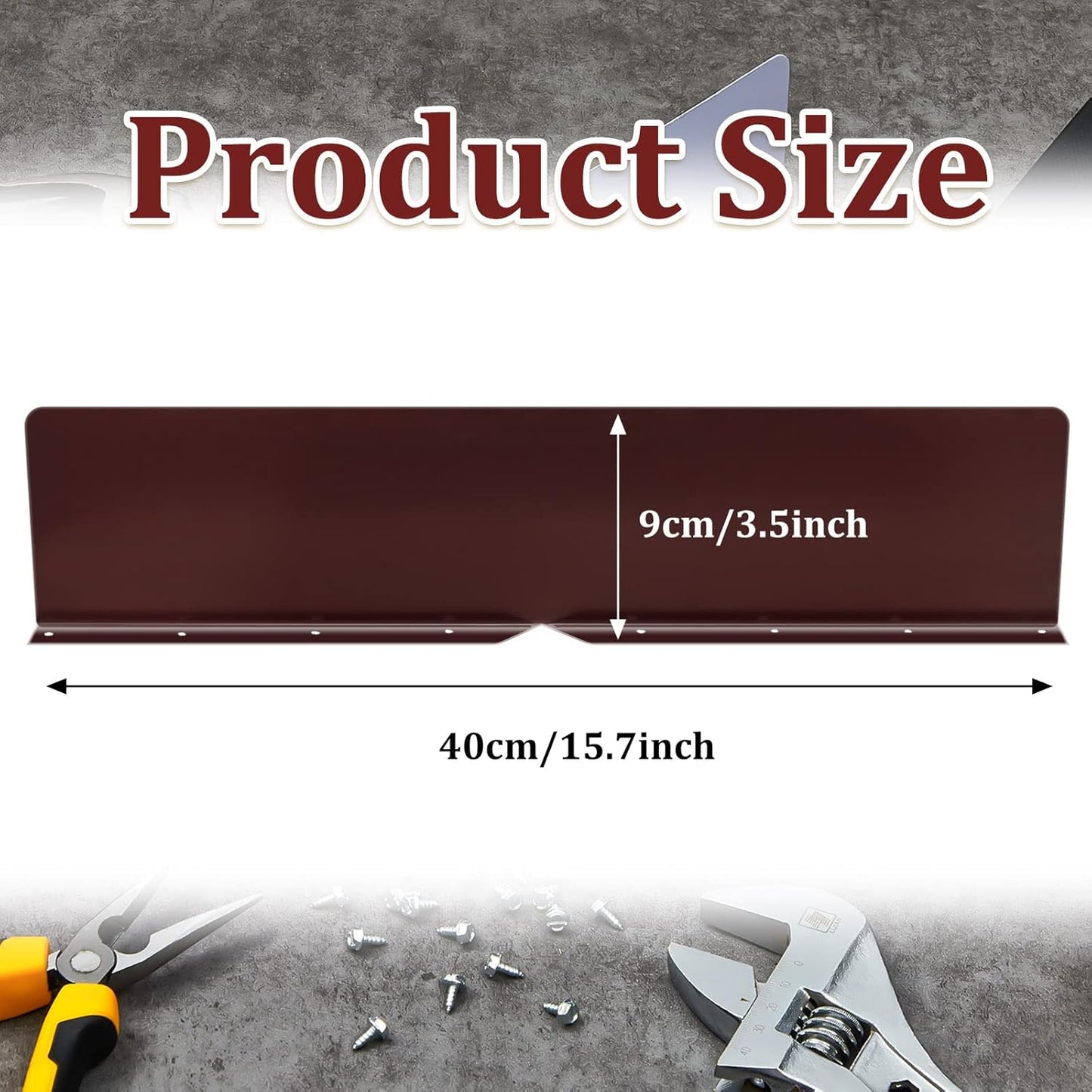 2 Pcs Gutter Valley Splash Guards Downspout Diverter Roof Rain Roofing with 20 Matching Screws for Corner House, Brown (Bent Style) -