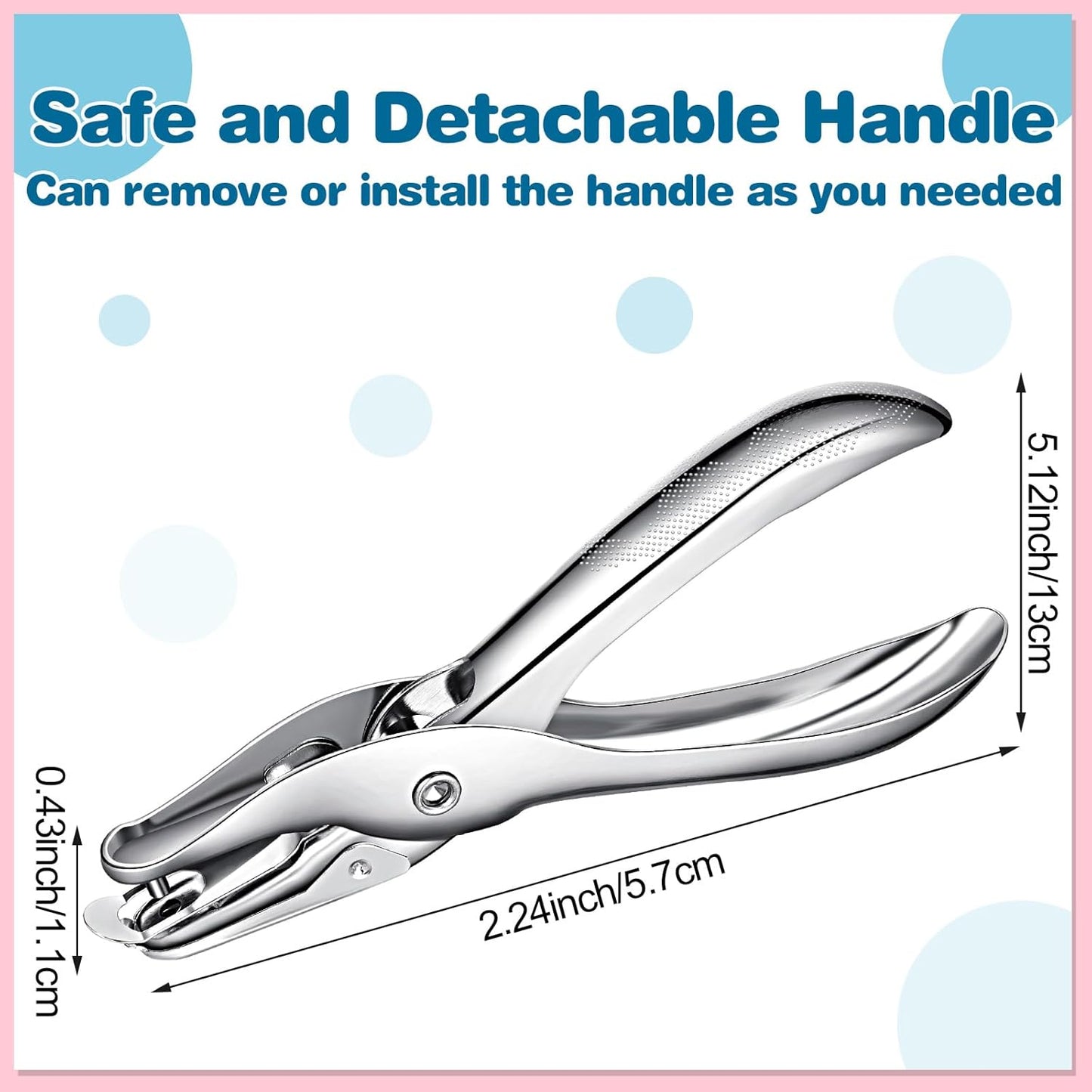 5 Pcs Single Hole Punch Circle Small 1/8 inch One Bulk for Craft Tag Paper DIY Office Home Cards Scrapbook Supplies -