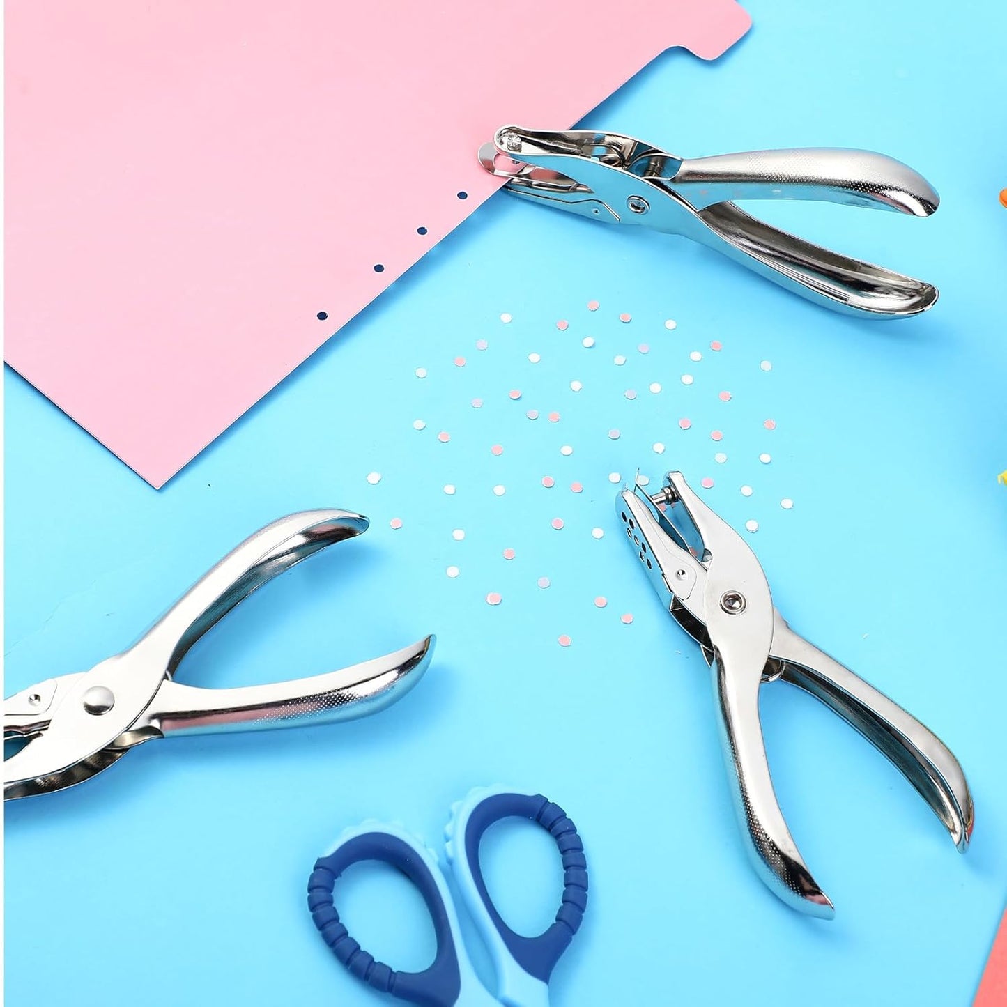 5 Pcs Single Hole Punch Circle Small 1/8 inch One Bulk for Craft Tag Paper DIY Office Home Cards Scrapbook Supplies -